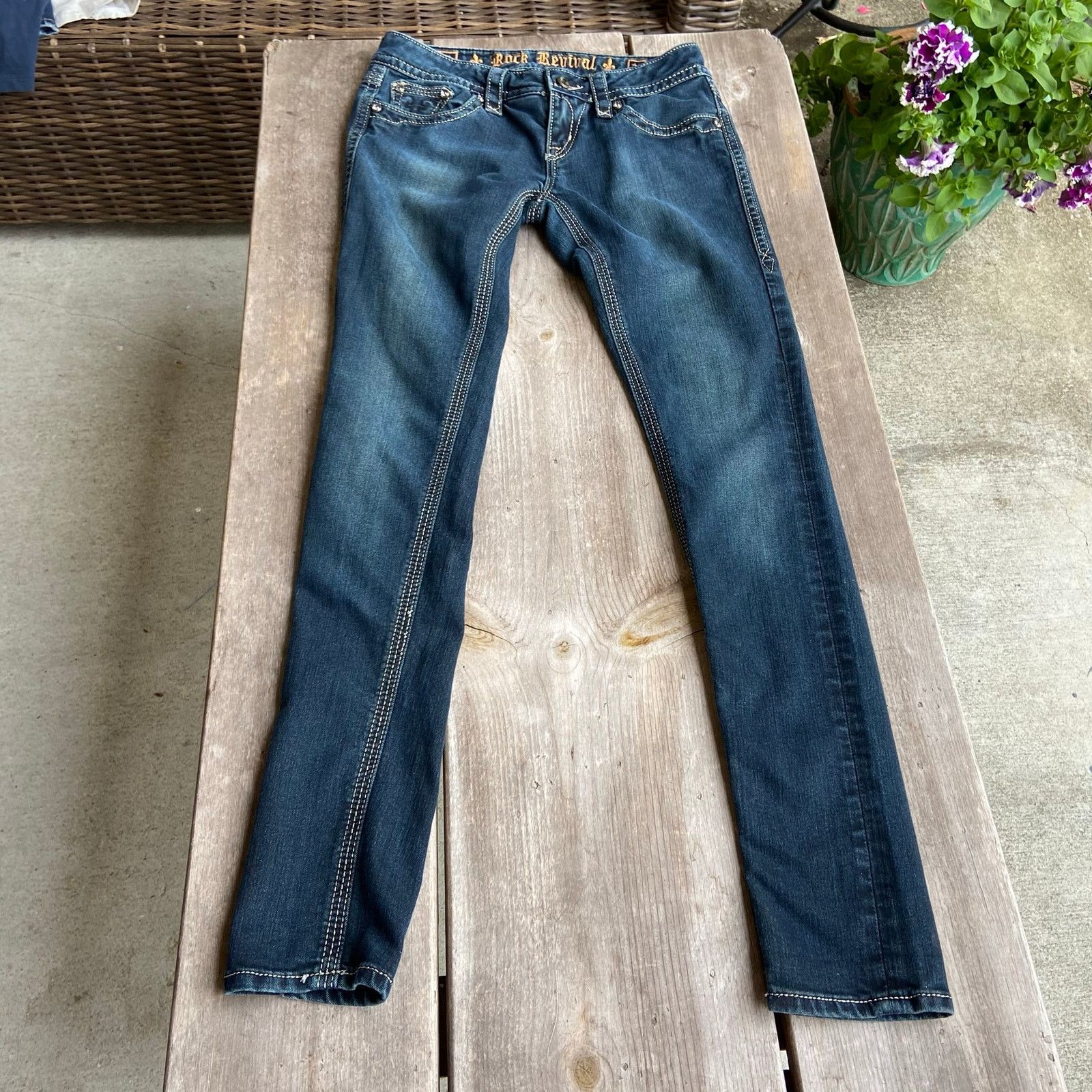 Rock Revival Rock Revival Buckle Jacklyn Super Skinny Dark Jeans 28 Size 28" / US 6 / IT 42 - 5 Thumbnail