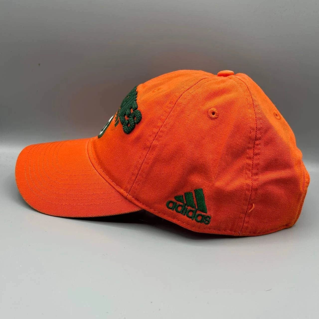 Adidas Miami Hurricanes Hat Men Embroidered Strap Back Cap Cotton Size ONE SIZE - 3 Thumbnail