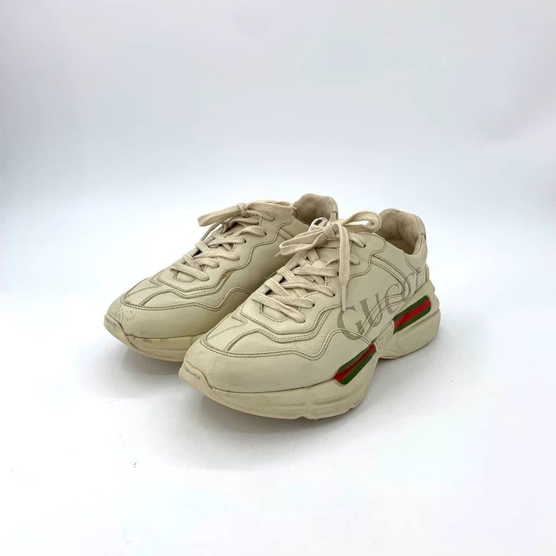 Gucci Gucci Rhyton series size 40 beige logo printed lace-on dad Size US 7 / EU 40 - 1 Thumbnail