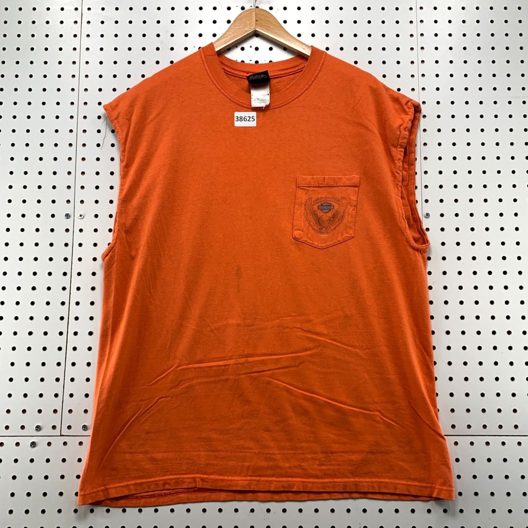 Harley Davidson VINTAGE Harley-Davidson Orange Pocket Shirt Mens XL Sleeveless Memphis 22x29 Orange Pocket Harley-Davidson Mens XL Orange Sleeveless Memphis 22x29 Size US XL / EU 56 / 4 - 2 Thumbnail