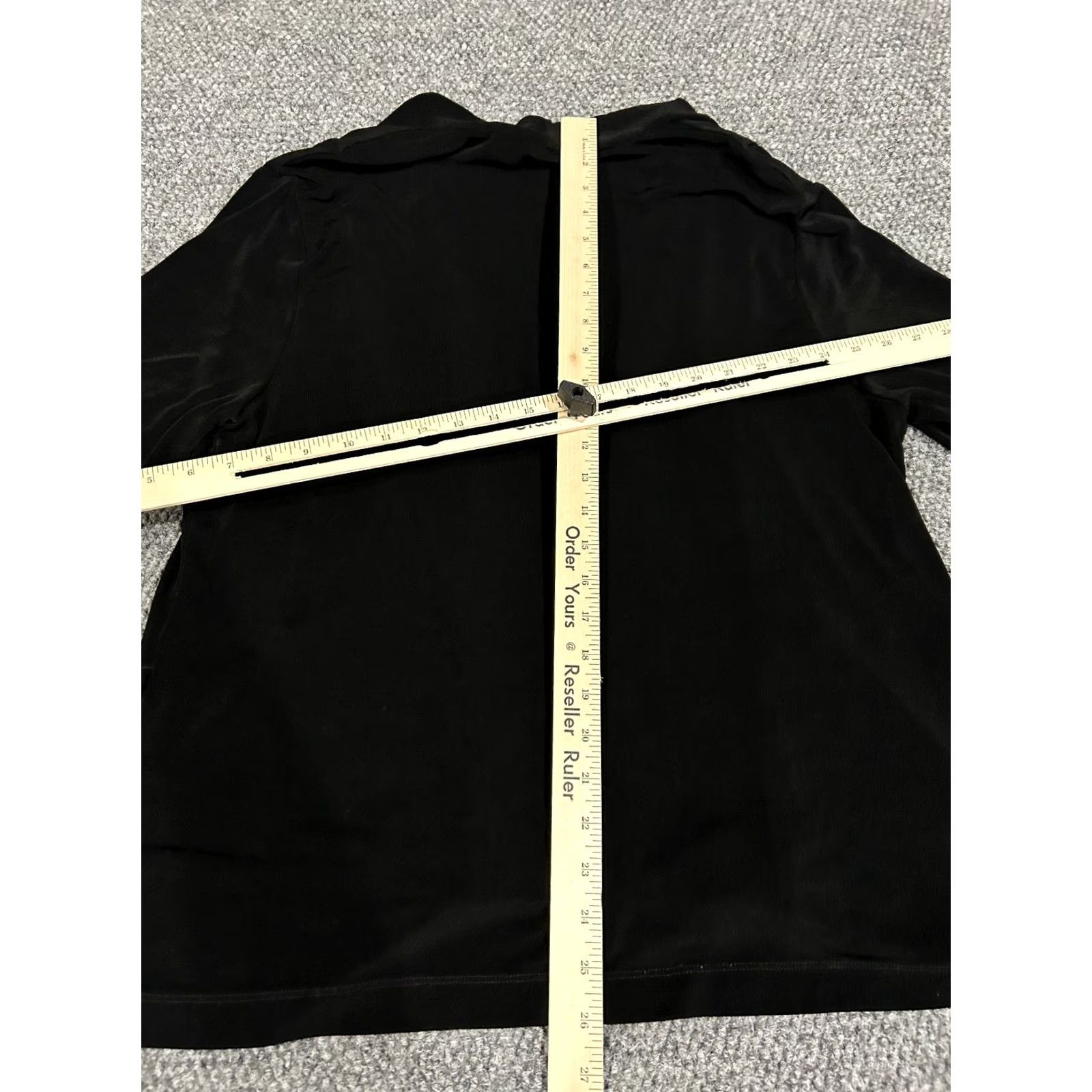 Vintage Chicos Blouse Shirt Womens 3 Black Stretch Long Sleeve Travel Casual Knit Acetate Regular Size 3 Blue Pattern Solid Classic Vintage No Size XS / US 0-2 / IT 36-38 - 6 Thumbnail