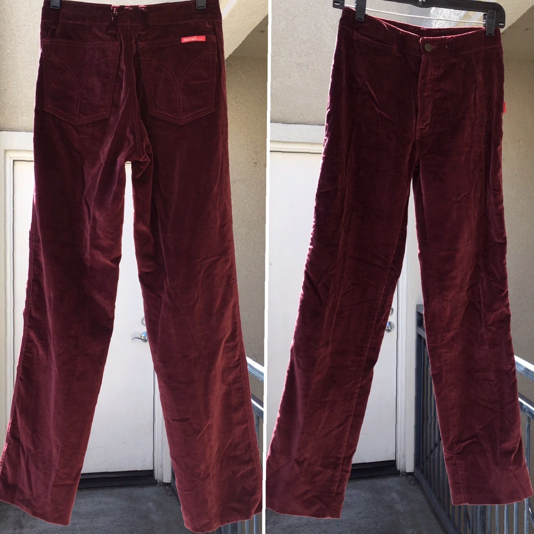 Ferrari VINTAGE Ferrari Velveteen High Waist Pants 27" Waist Sz 40 1970s Disco Brown 100% Cotton Velveteen Mens Size 27" / US 4 / IT 40 - 7 Thumbnail