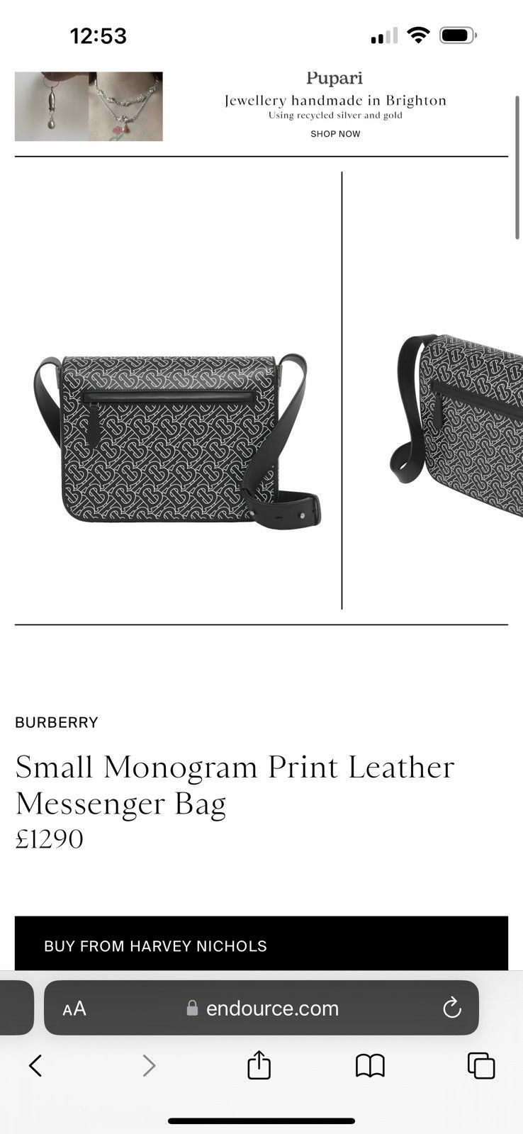 Burberry RARE Designer Burberry Monogram Messenger Bag Size ONE SIZE - 7 Thumbnail
