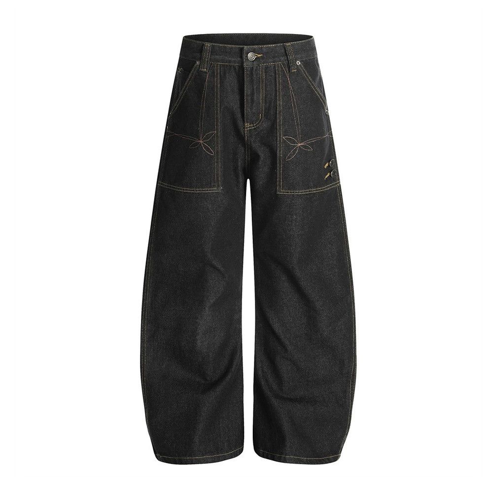 Vintage Men's wide-leg loose patchwork workwear scimitar jeans Size US 32 / EU 48 - 1 Thumbnail