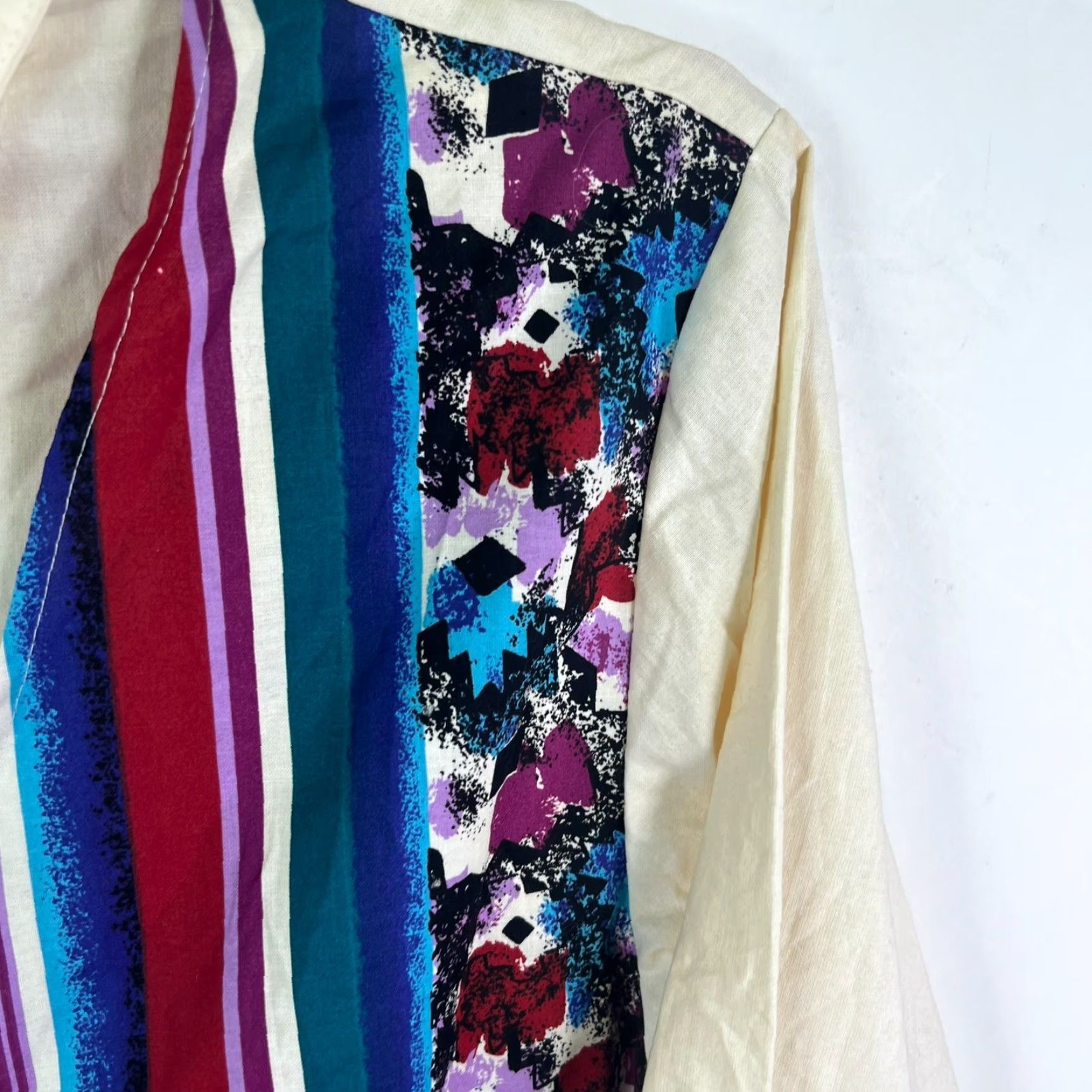 Vintage VINTAGE Ozark Mountain Western Shirt Women Plus Size 20W Cotton Fringe Geometric Western Theme Casual Size 3XL / US 20-22 - 3 Thumbnail