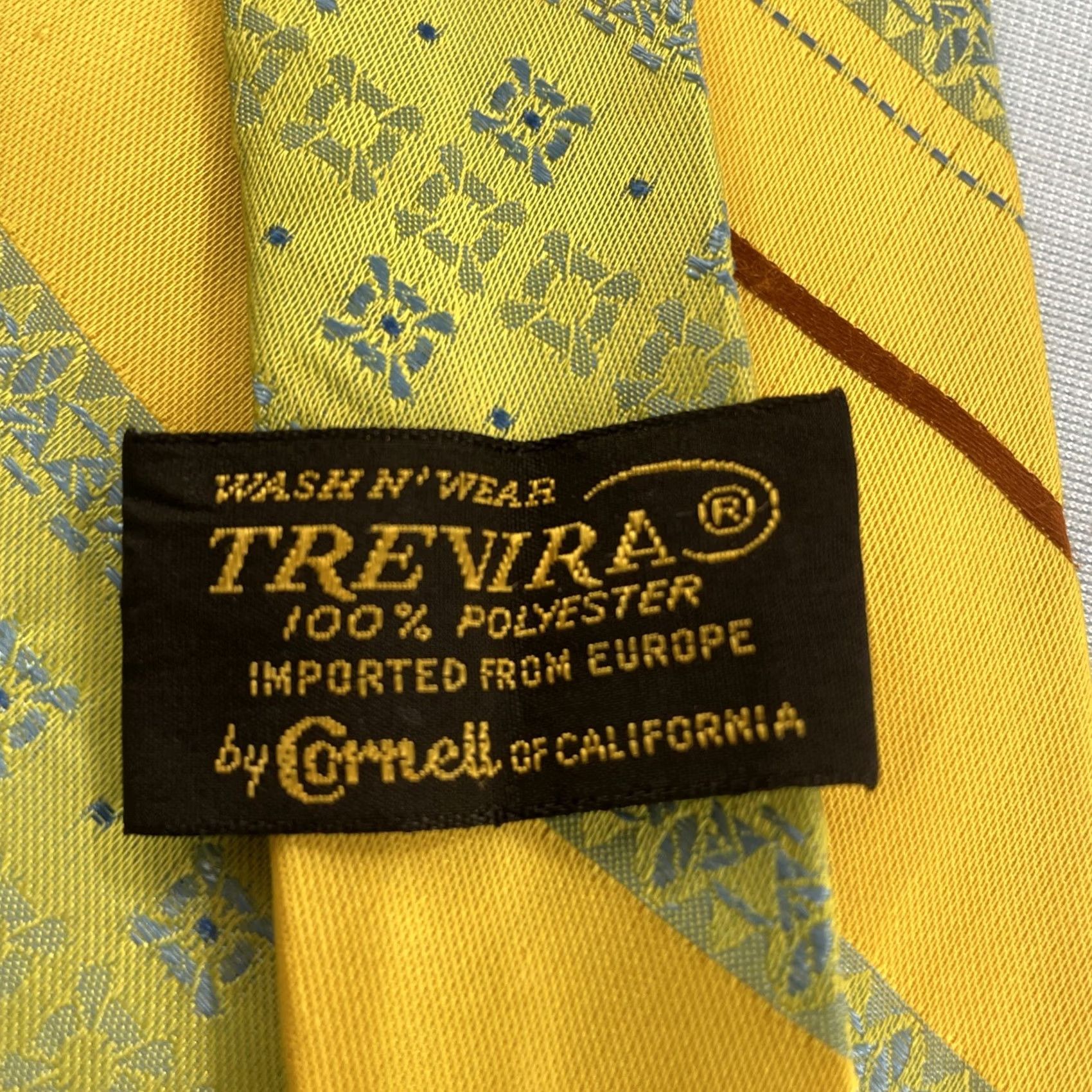 Vintage VTG Trevira Cornel Swing Tie Southwest Rockabilly Stripe Yellow Green 4x57 Capsule Necktie Mens Size ONE SIZE - 6 Thumbnail