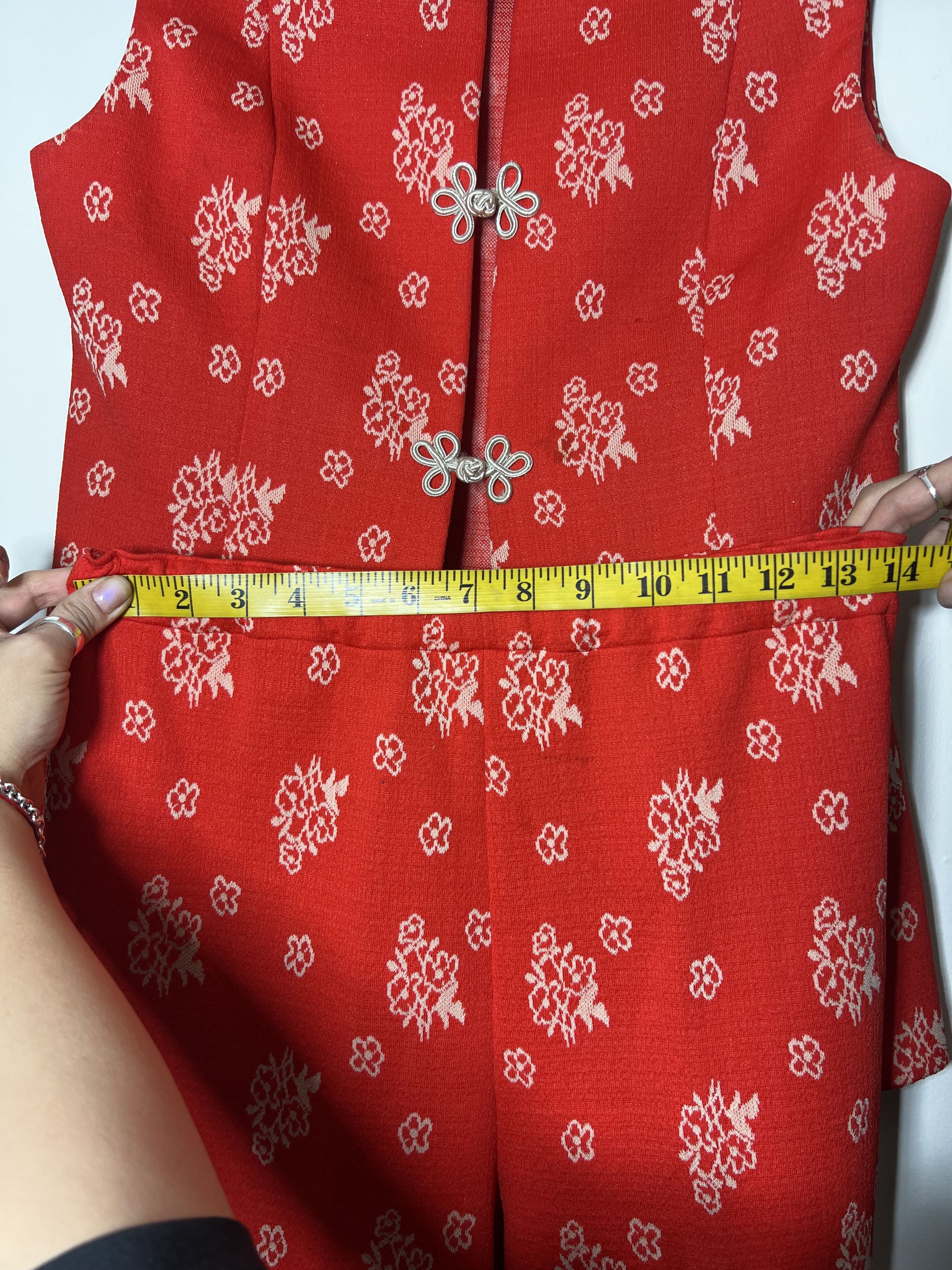 Vintage Vintage 60's-70's 2pcs High Waist Red Chinese Floral Suit Size 28" / US 6 / IT 42 - 10 Thumbnail