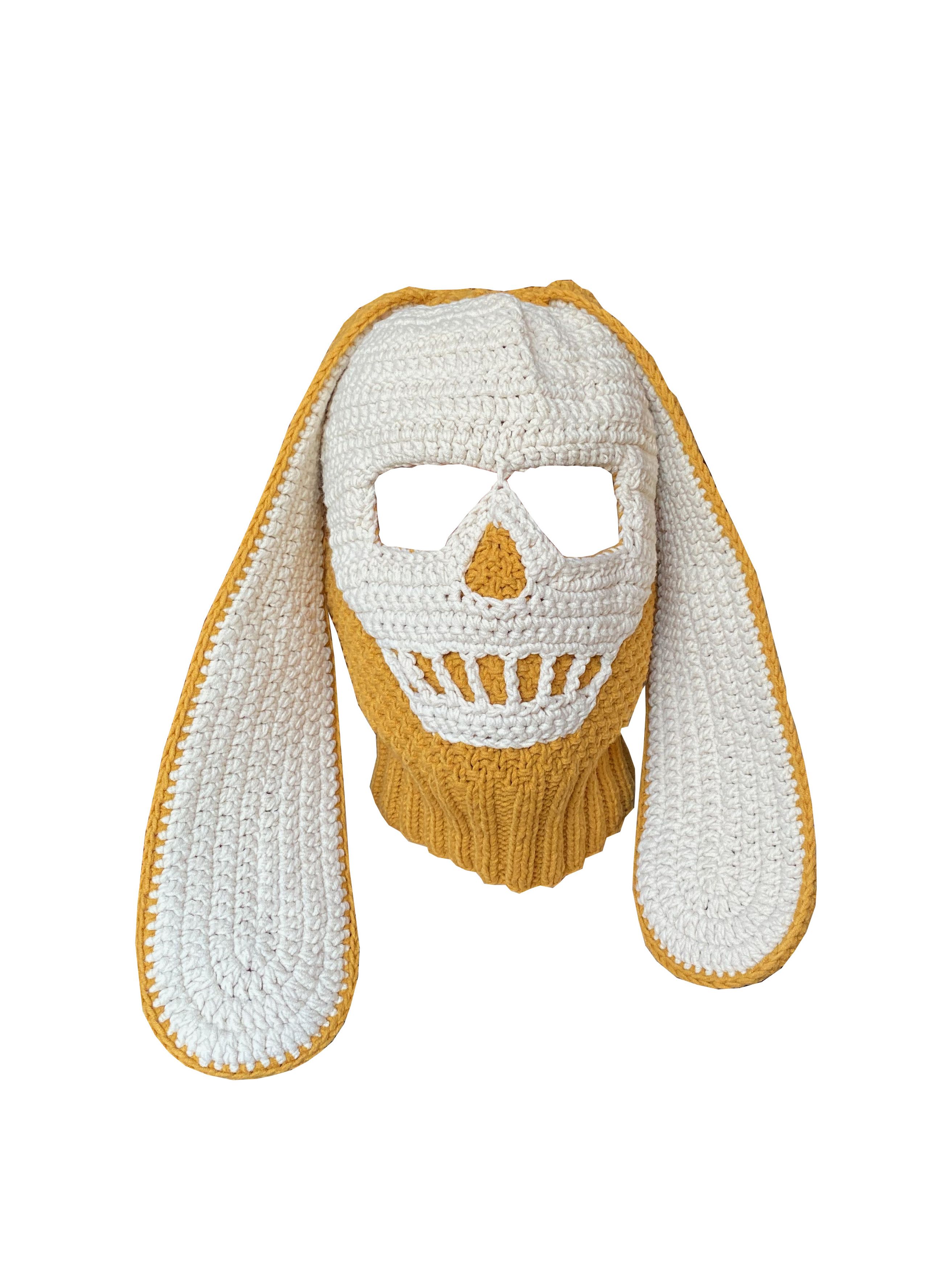 Homespun Knitwear Balaclava mask with skull and ears, hand knitted Size ONE SIZE - 1 Thumbnail
