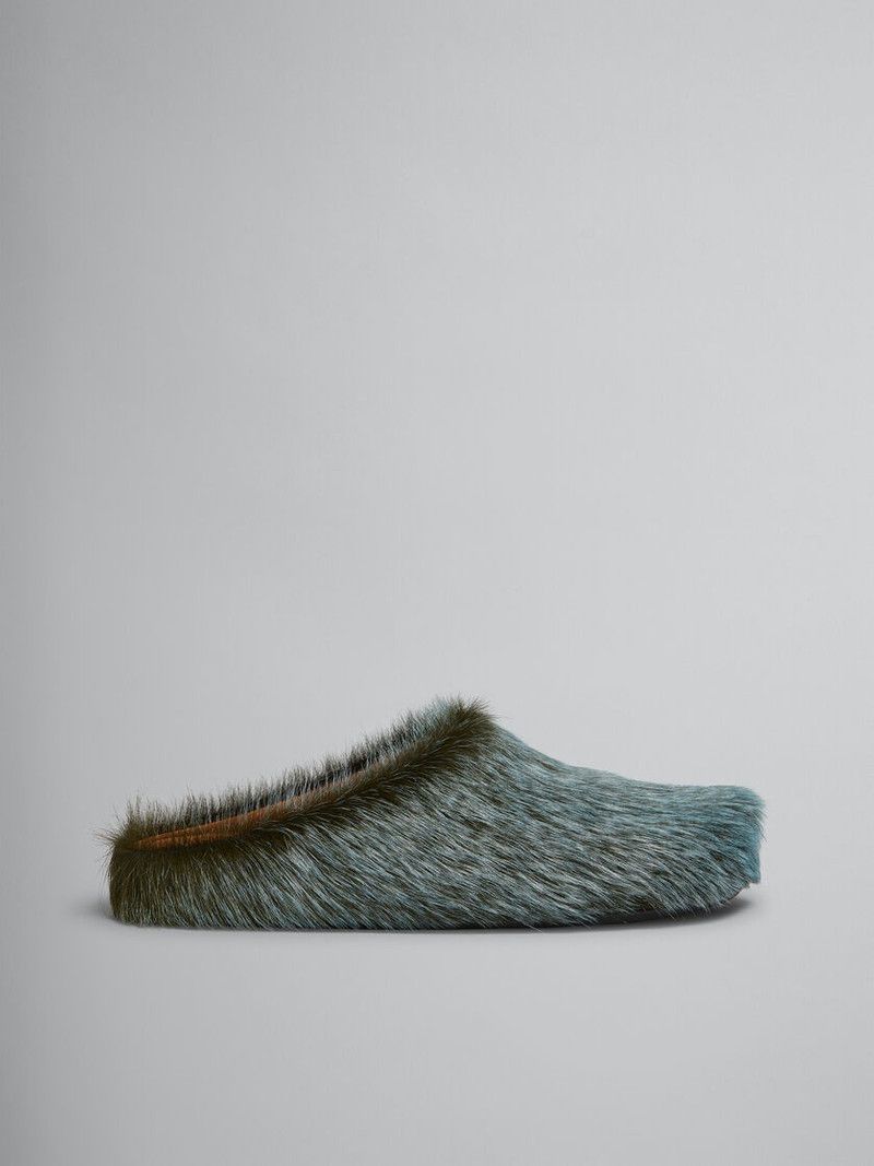 Marni o1w1db10426 Long-Haired Calfskin in Blue Size US 8 / EU 41 - 1 Thumbnail