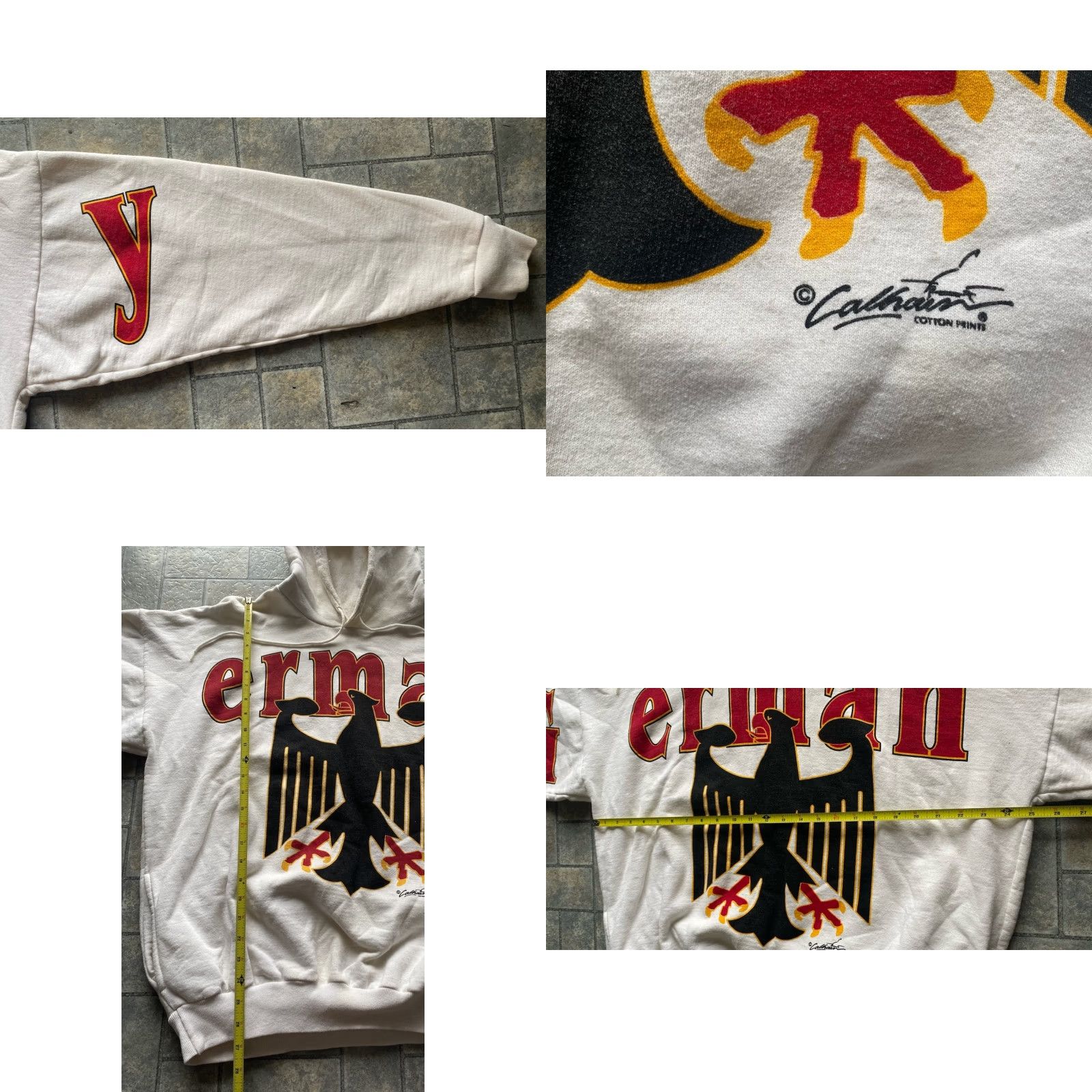Vintage Calhoun Cotton Prints Hoodie White Men 2 Pullover Canada Size US XS / EU 42 / 0 - 8 Thumbnail