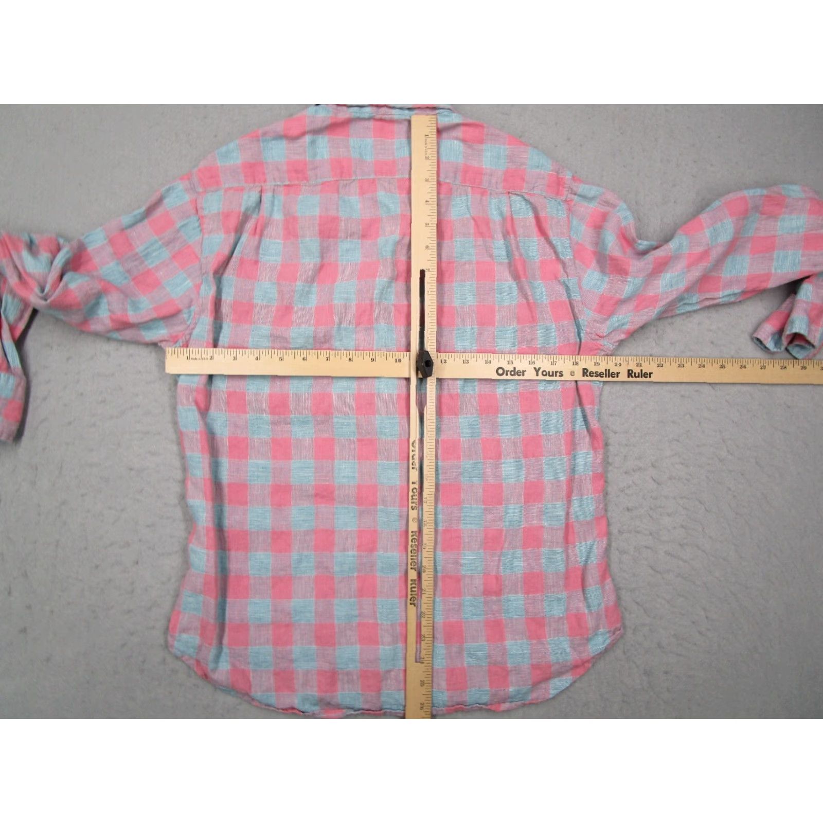 Bonobos VINTAGE Bonobos Shirt Men’s Medium Short Sleeve Pink Check Slim Fit Button Up Linen Blend Casual Size US M / EU 48-50 / 2 - 5 Thumbnail