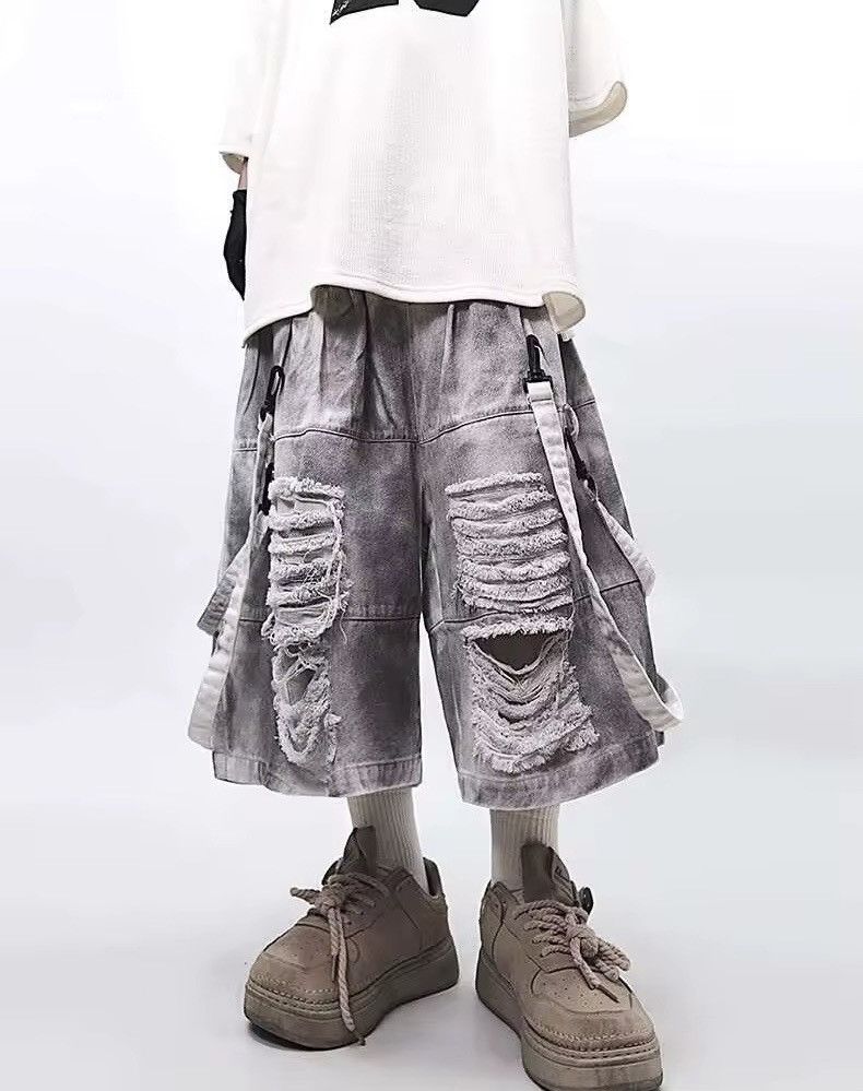 Jean Outdoor Designer Flared Distressed Utility Shorts Y2k Size US 34 / EU 50 - 4 Thumbnail