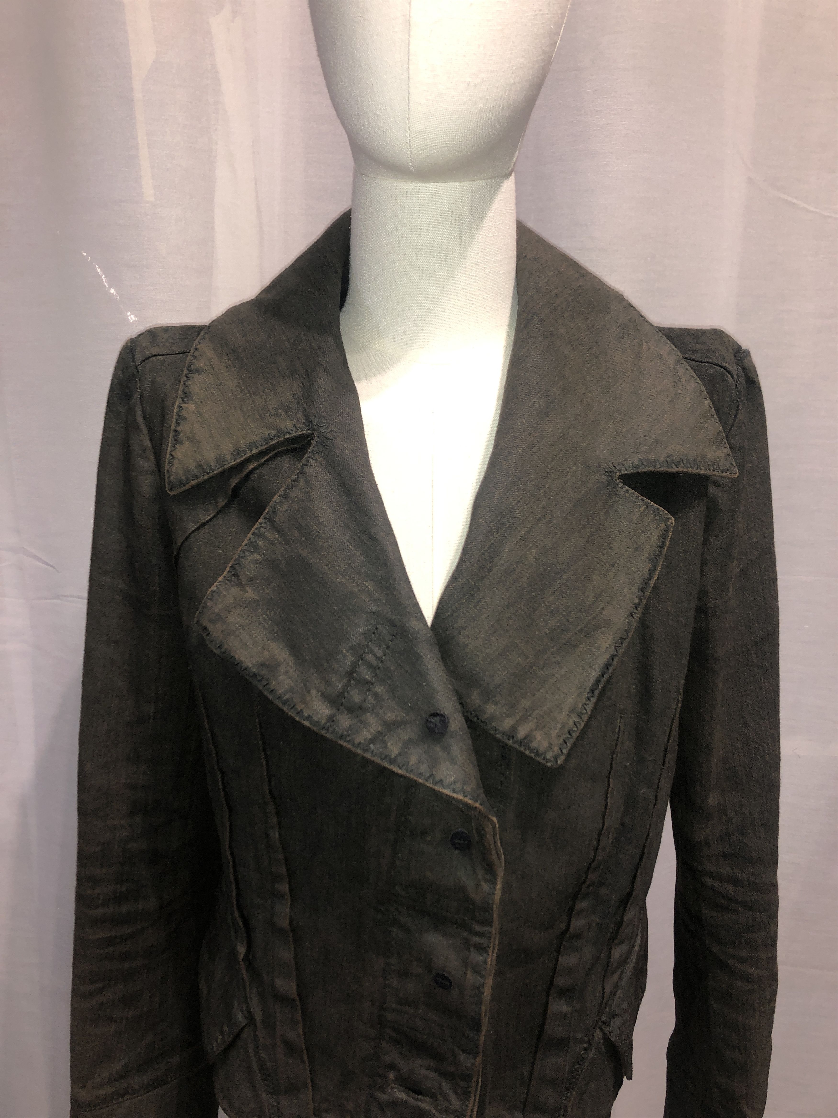 John Galliano Piratesque Asymmetric Denim Jacket Size L / US 10 / IT 46 - 22 Thumbnail