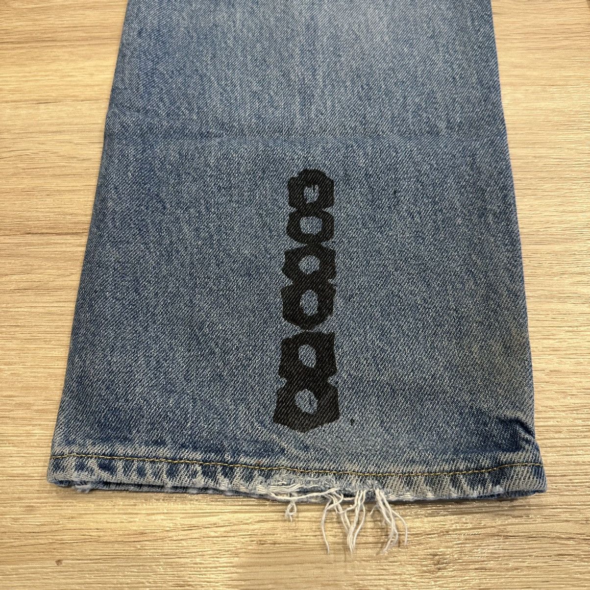 Lee Custom 1of1 Denim Jeans Ape Spit Y2K 36x32 Size US 36 / EU 52 - 13 Thumbnail
