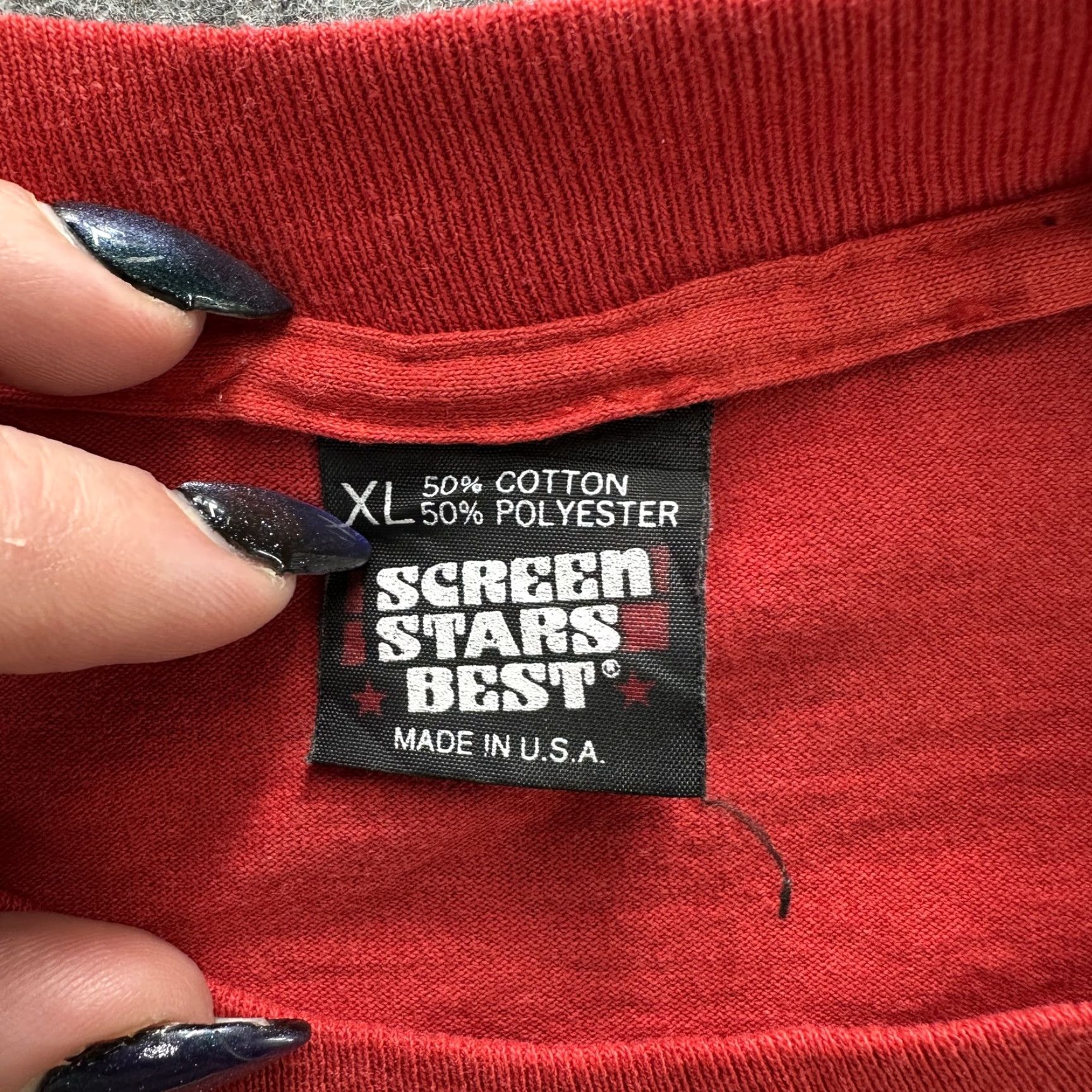 Vintage VINTAGE Screen Stars Best Shirt Mens XL Red 90s Family Reunion Crew Neck Short Sleeve Graphic Print Cotton Polyester Blend Mens Size US XL / EU 56 / 4 - 6 Thumbnail