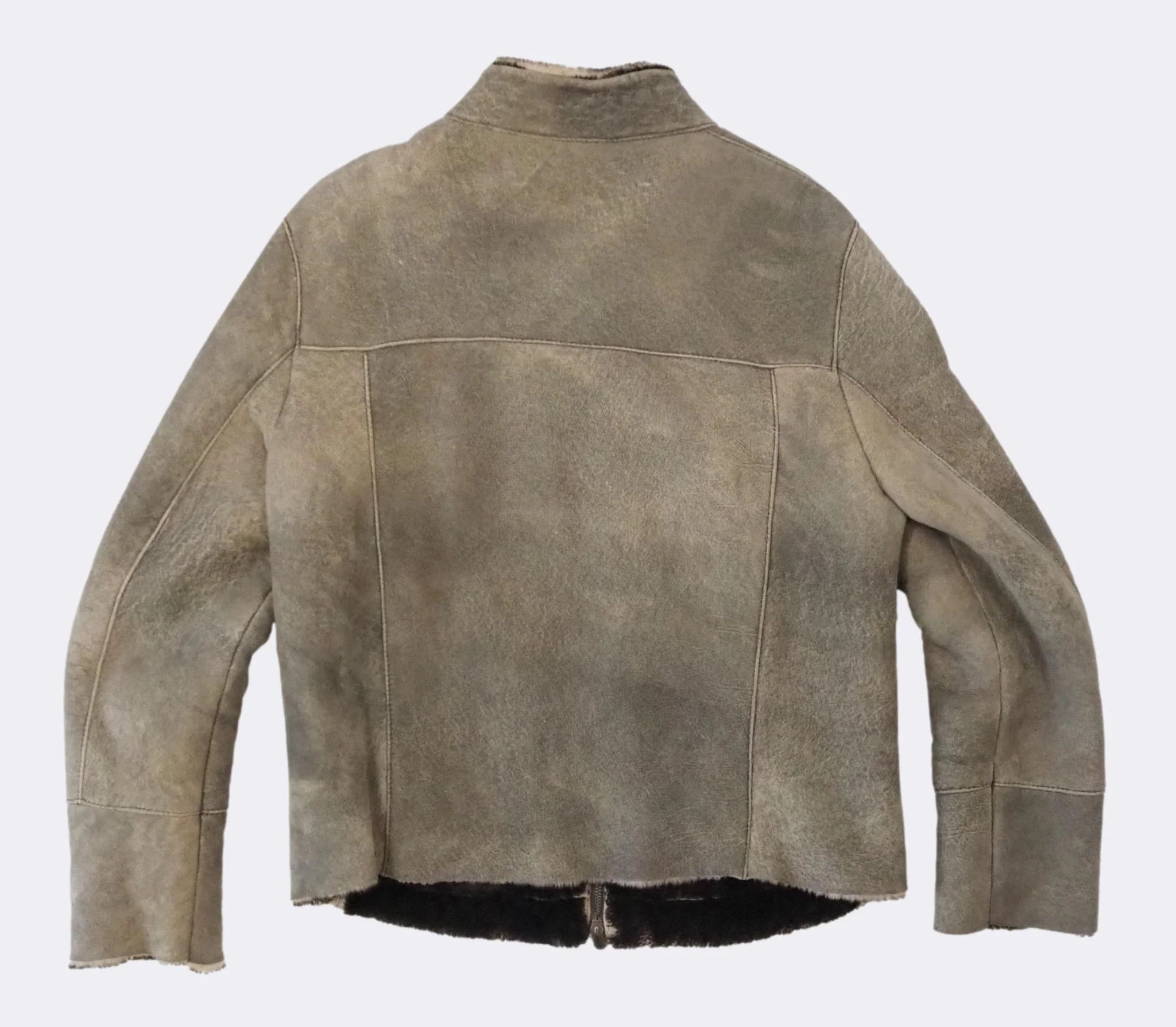Armani Collezioni Armani Collezion Brown LambskinShearling LeatherJacket $1915 Size US M / EU 48-50 / 2 - 2 Thumbnail