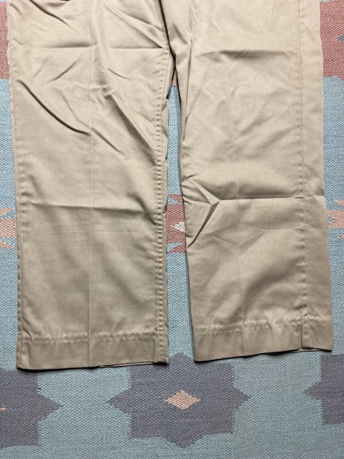 Vintage VTG 1970s bush pocket pants khaki chino wide talon zip 33x28 Size US 33 - 2 Thumbnail
