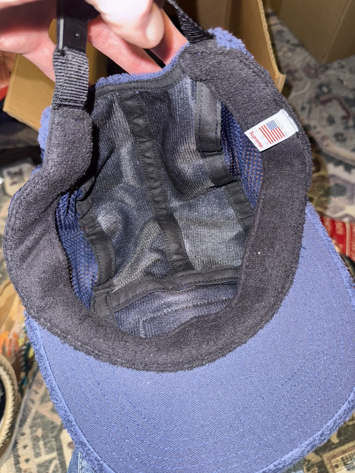 Supreme Supreme navy terry mesh side panel camp cap Size ONE SIZE - 4 Thumbnail