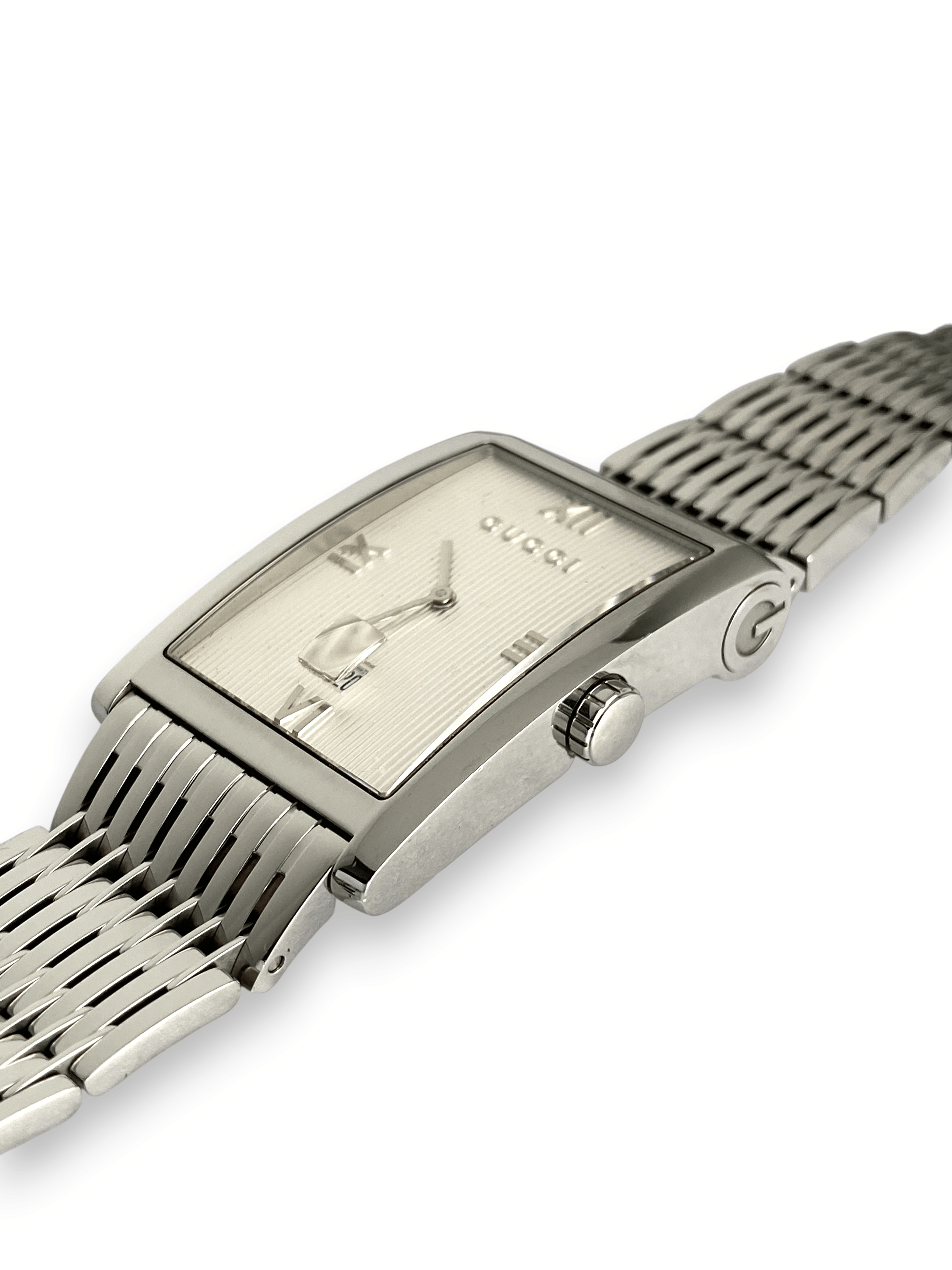 Gucci Gucci Logo Rectangular Steel Bracelet Roman Quartz Watch Size ONE SIZE - 7 Thumbnail