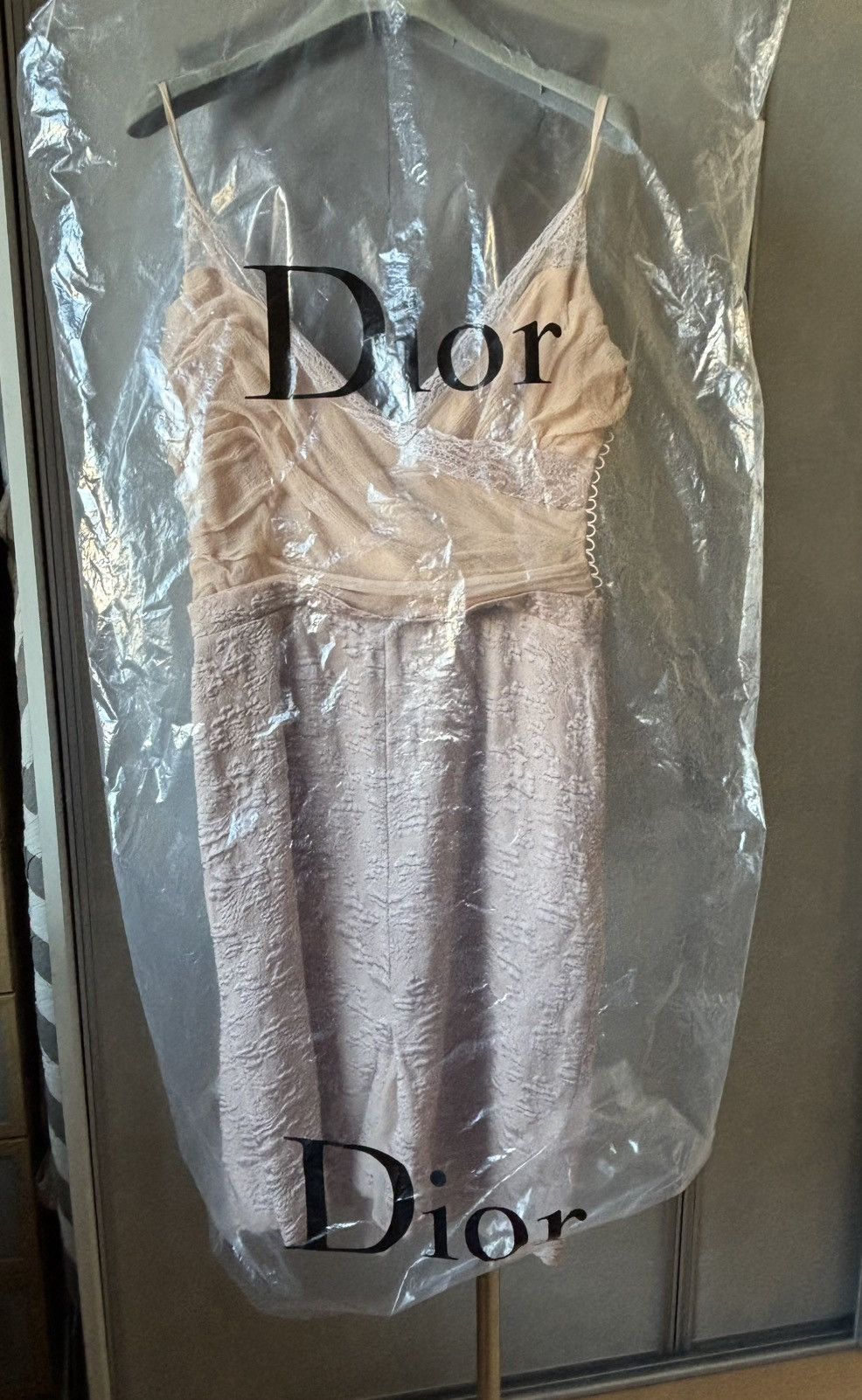 Dior CHRISTIAN DIOR Pink silk and lace dress Size S / US 4 / IT 40 - 11 Thumbnail