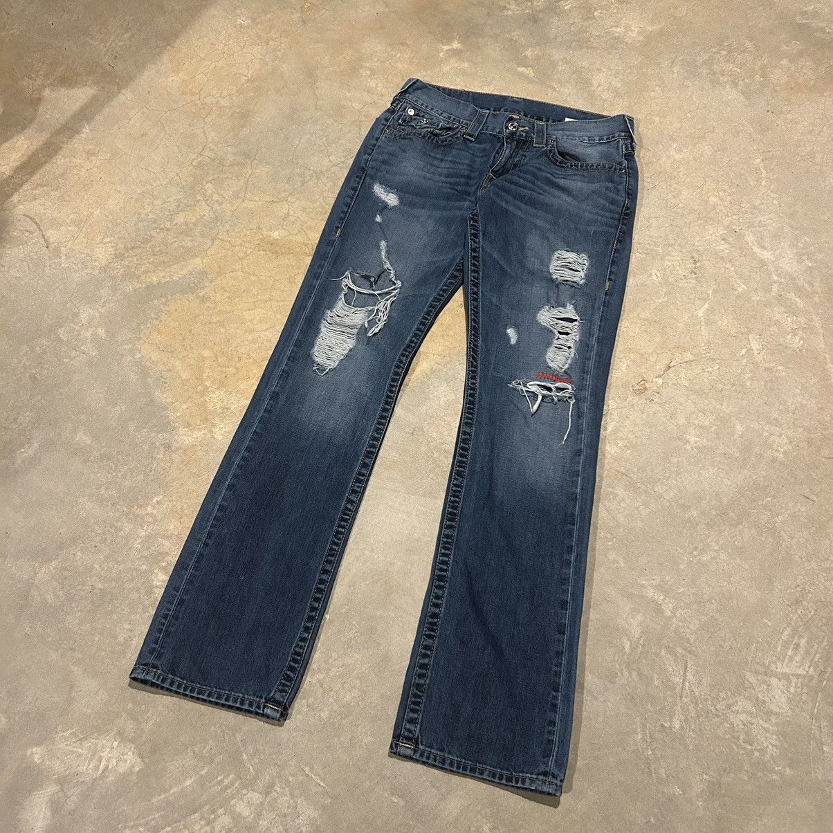 Japanese Brand × True Religion × Vintage Vintage Y2K True Religion Distressed Baggy Jeans Cyber Rare Size US 32 / EU 48 - 6 Thumbnail