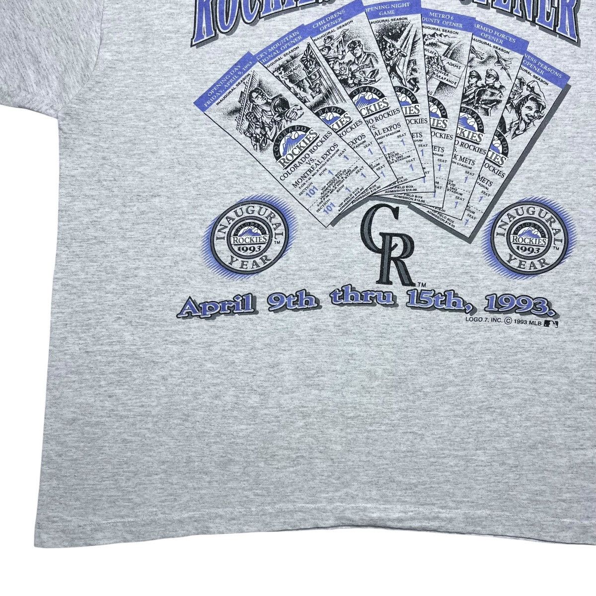 MLB 1993 MLB Colorado Rockies Inaugural Year Spell Out T-Shirt Size US XL / EU 56 / 4 - 8 Thumbnail