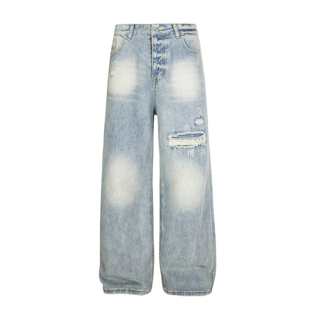 Jean Trendy punk distressed tie-dyed washed gradient ripped jeans Size US 32 / EU 48 - 1 Thumbnail