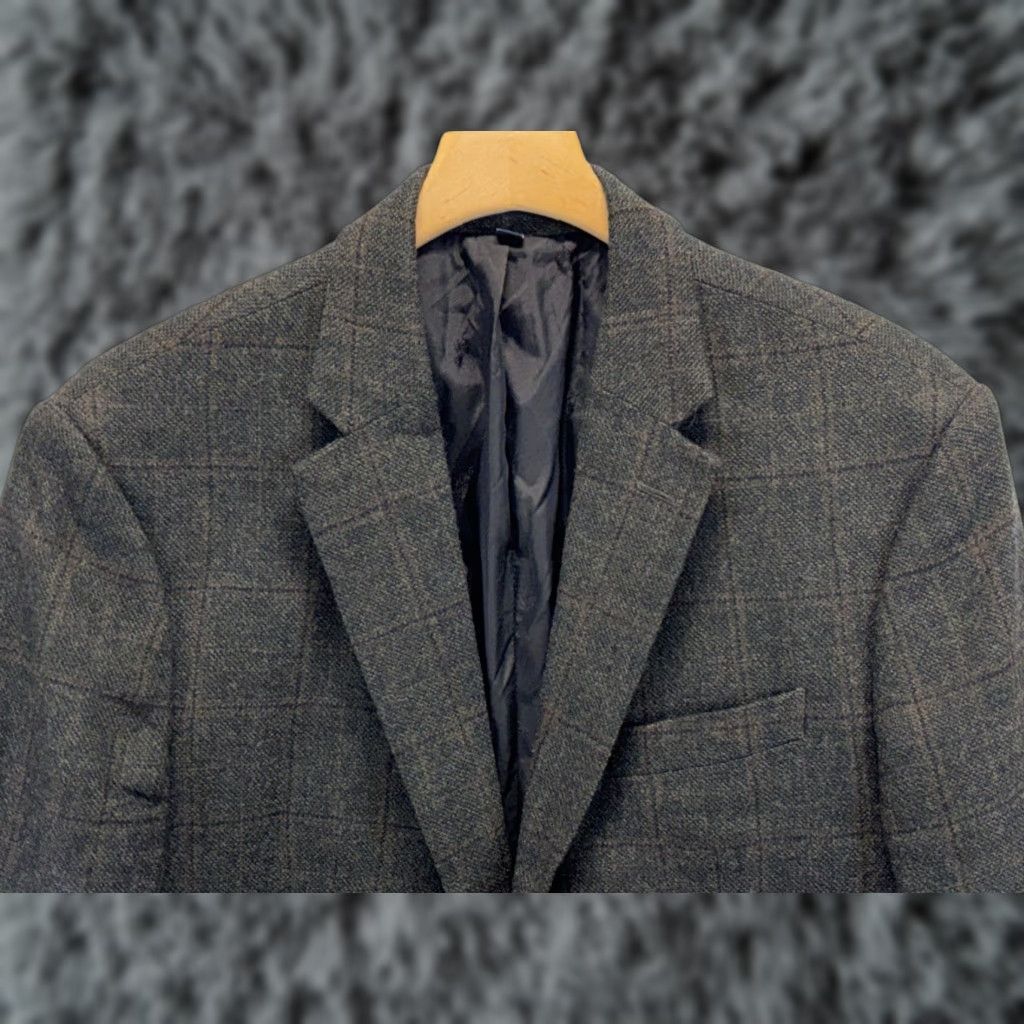 Jos. A. Bank Jos. A. Bank 1905 Brrr Comfort Glen Plaid Brown Mens 44R Wool Blazer Elbow Patch Jacket Size 44R - 1 Thumbnail