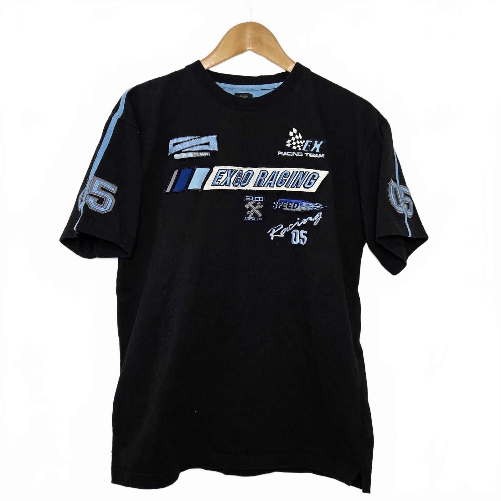 Armani Exchange Vintage Exco T Shirt Men's Medium Racing Black Blue Tee Y2K Size US M / EU 48-50 / 2 - 1 Thumbnail