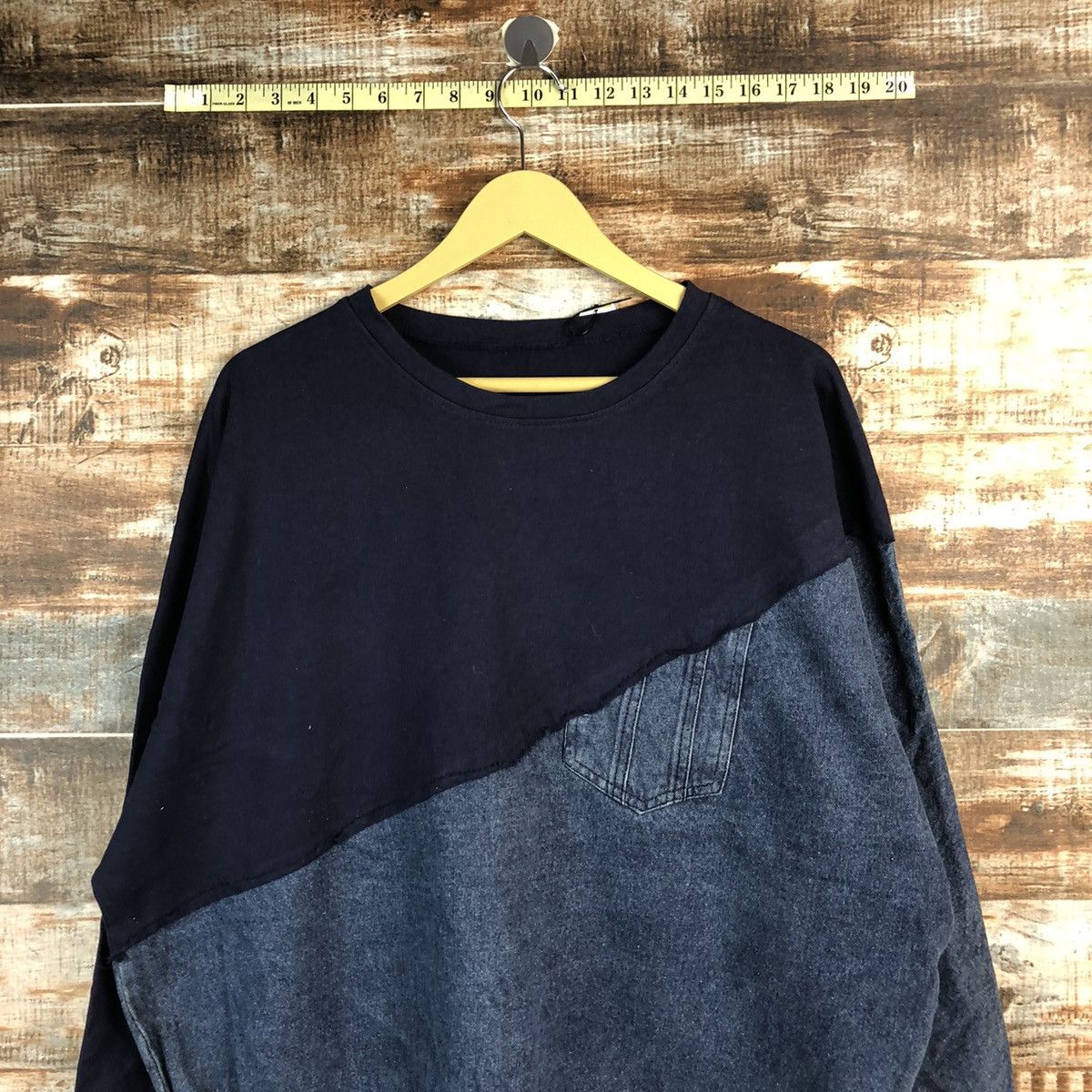 Japanese Brand Japanese Brand vintage Blue half Denim Sweatshirt #A2304 Size US L / EU 52-54 / 3 - 2 Thumbnail