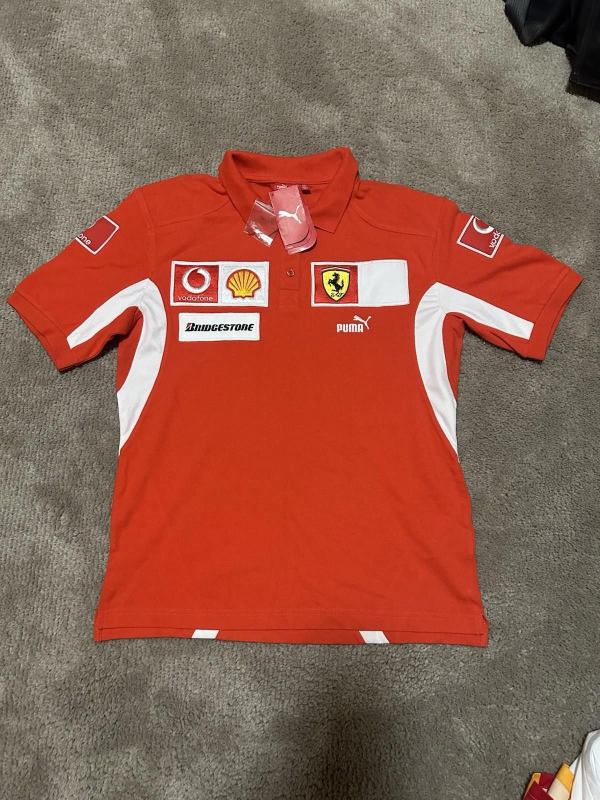 Ferrari NWT Puma Ferrari F1 Racing Jersey Polo Red Vintage Size M Size US M / EU 48-50 / 2 - 1 Thumbnail