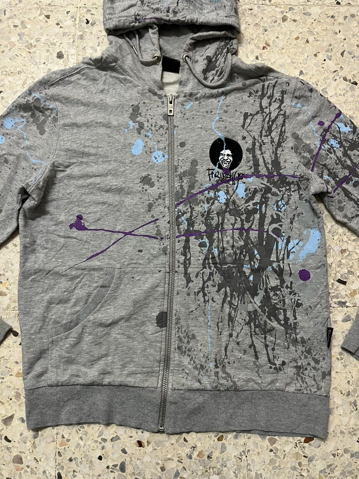 Fubu FUBU Collection Zip Hoodie Grey Paint Splatter Rare Design Size US L / EU 52-54 / 3 - 17 Thumbnail