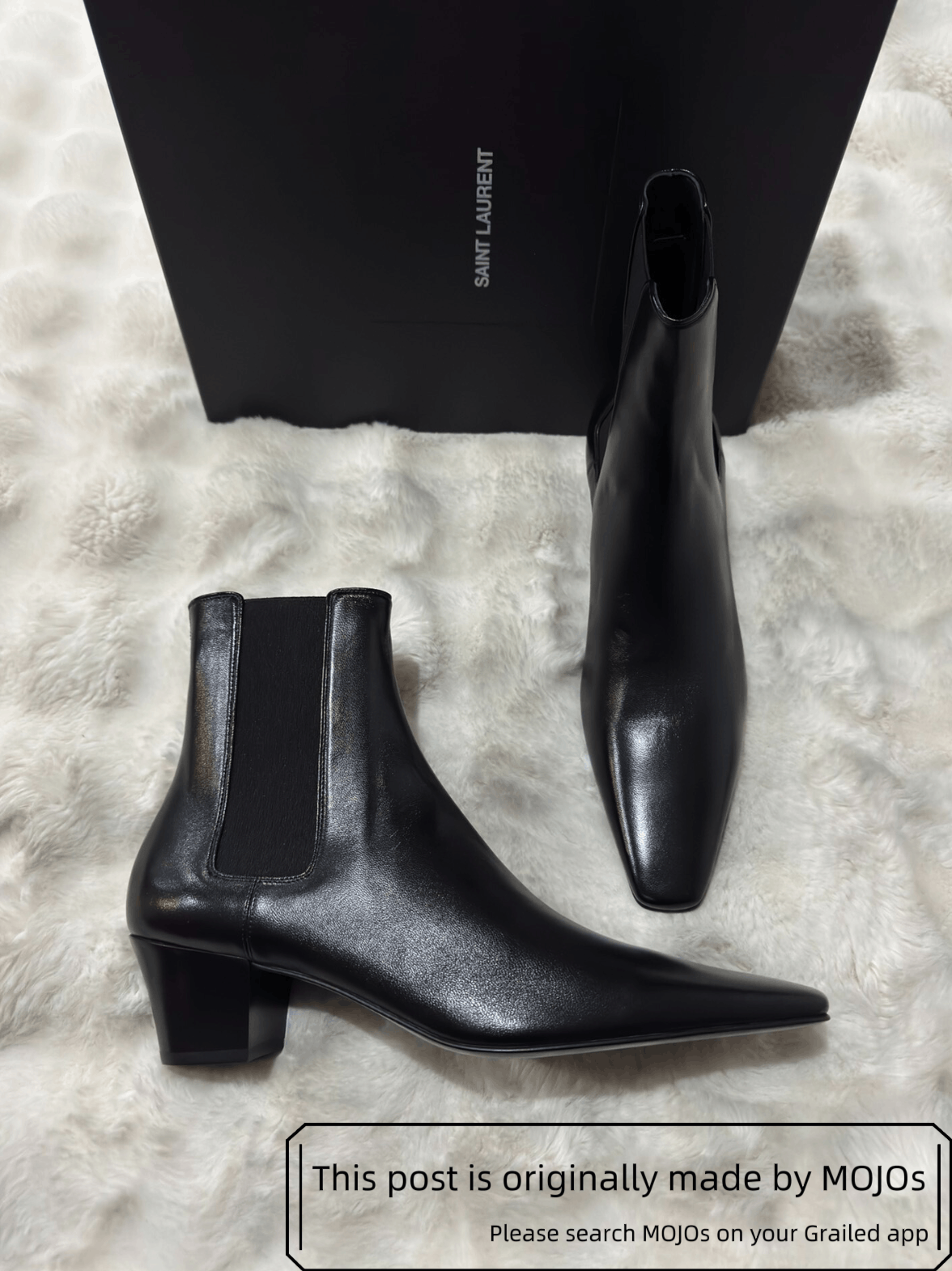 Saint Laurent Paris 19SS Black Ayers Snakeskin 60mm Finn Boots 42