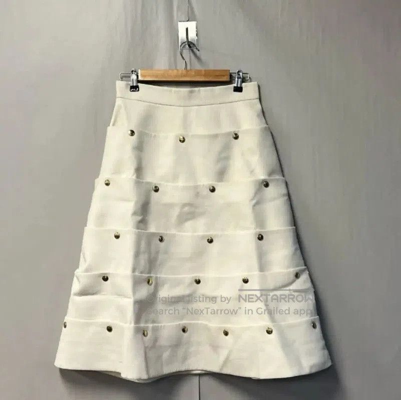 Louis Vuitton Louis Vuitton Cream Wool Midi Skirt . Size 28" / US 6 / IT 42 - 1 Thumbnail