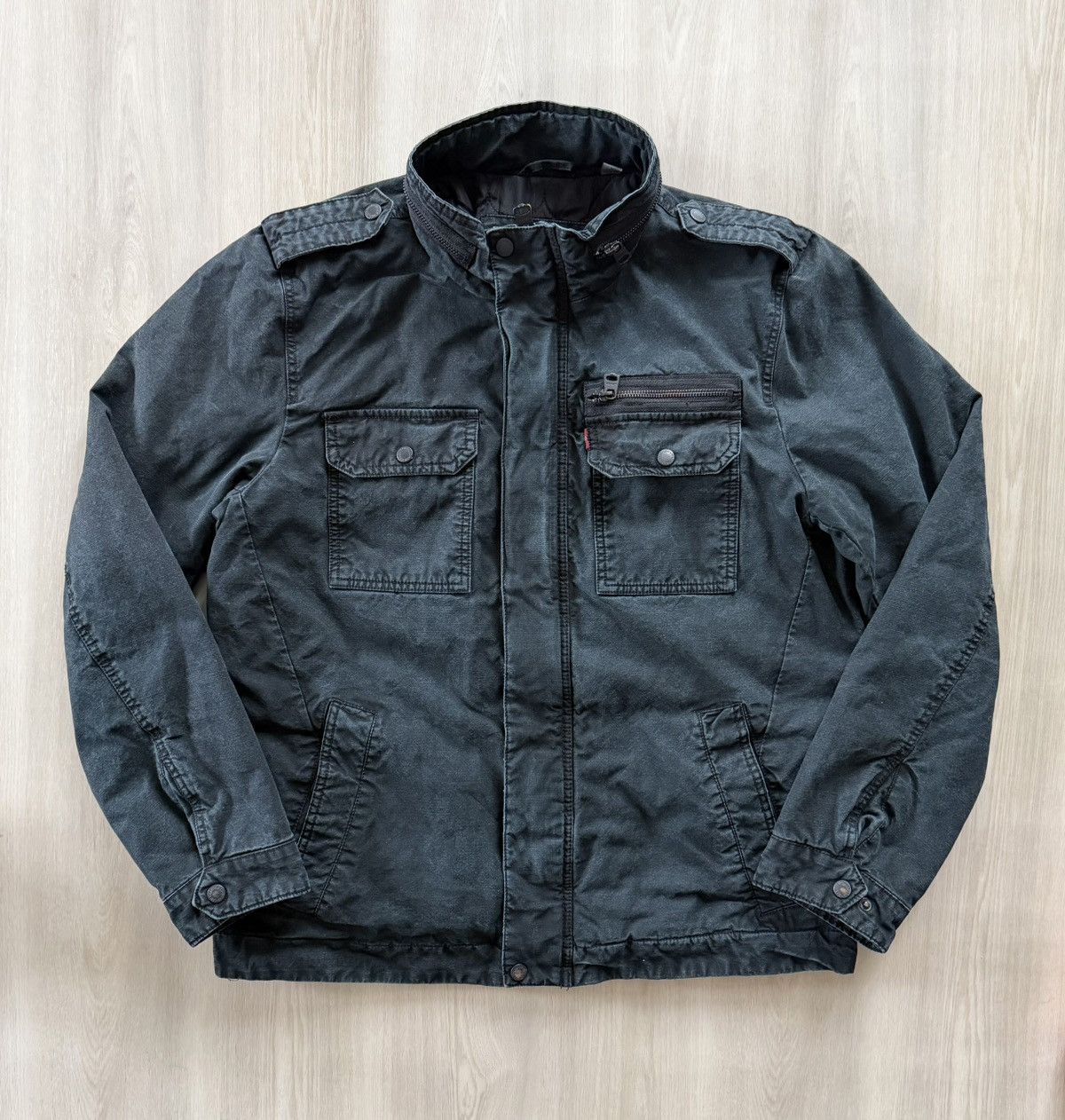 Levi's Levis Jacket Black Military Quilted Lined Cotton Sz L Size US L / EU 52-54 / 3 - 4 Thumbnail