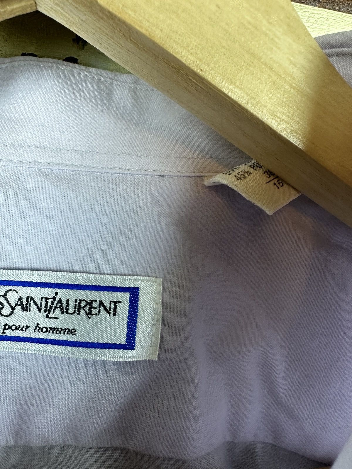 Yves Saint Laurent Vintage white/lavender YSL button up shirt Size US L / EU 52-54 / 3 - 3 Thumbnail
