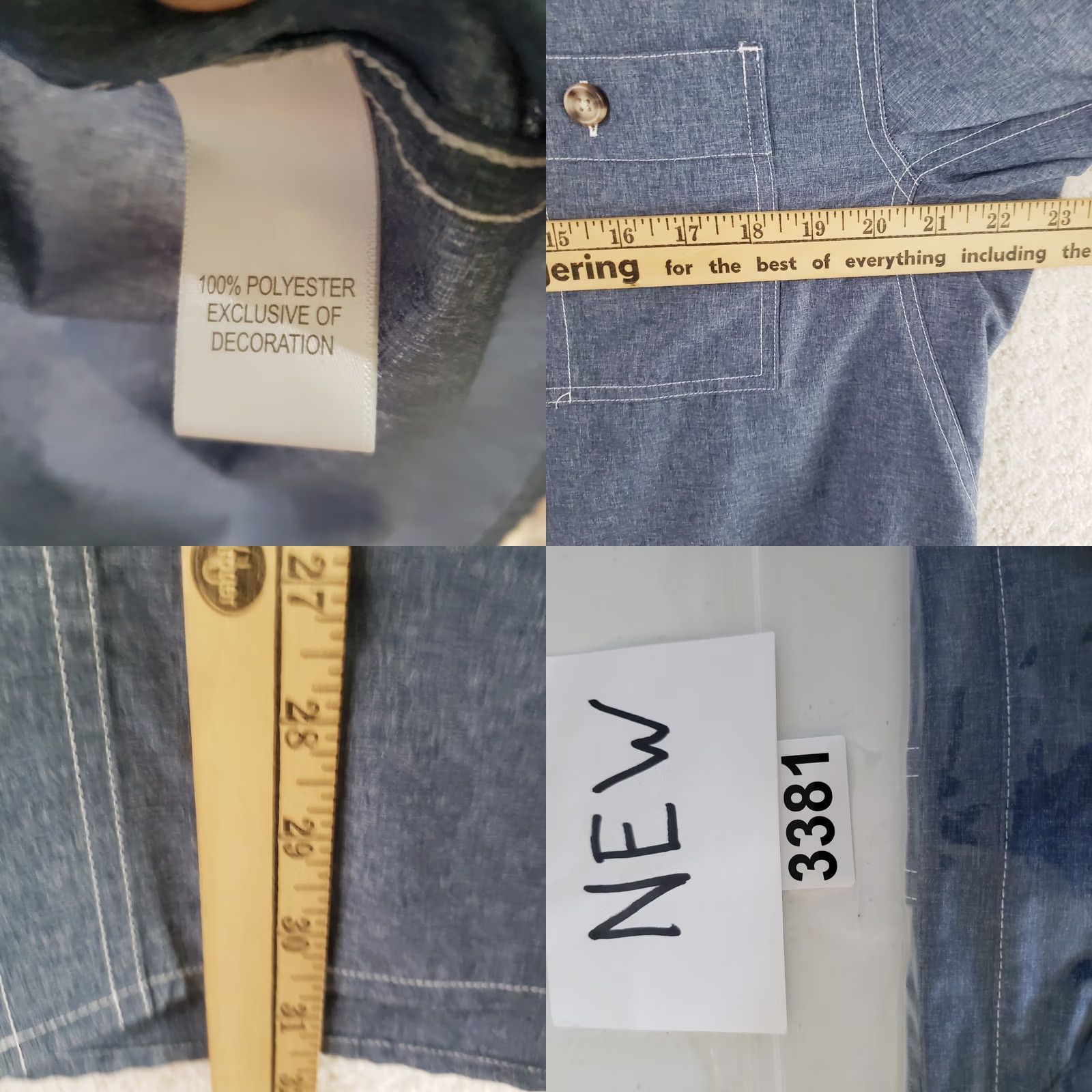 CO VINTAGE Alaskan Hardgear Duluth Trading Co Mens M Blue Denim Chambray Button Up Shirt Size US M / EU 48-50 / 2 - 9 Thumbnail