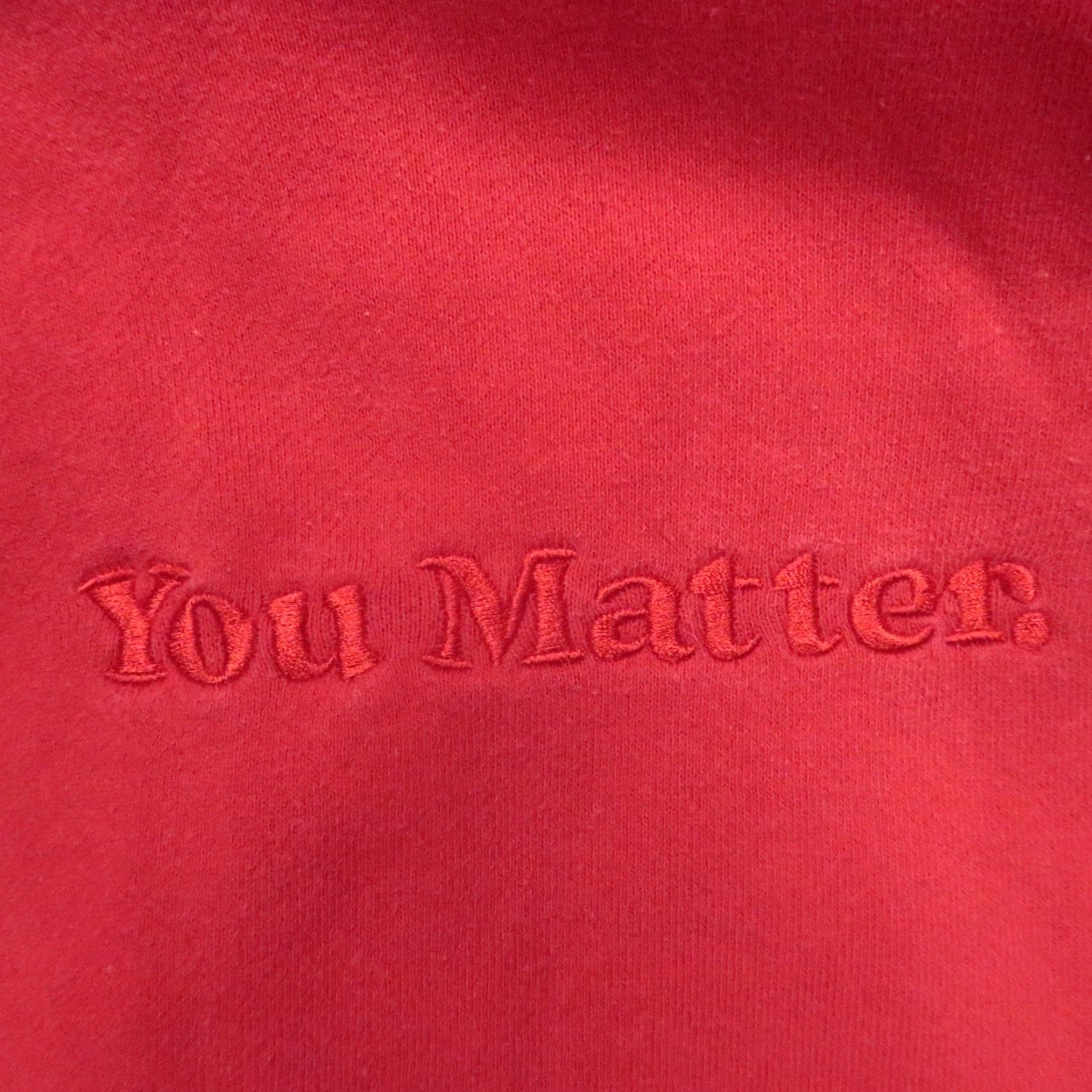 Harmony VINTAGE You Matter Hoodie Mens Medium Pullover Fleece Red Pockets Hooded 2020s Size US M / EU 48-50 / 2 - 4 Thumbnail