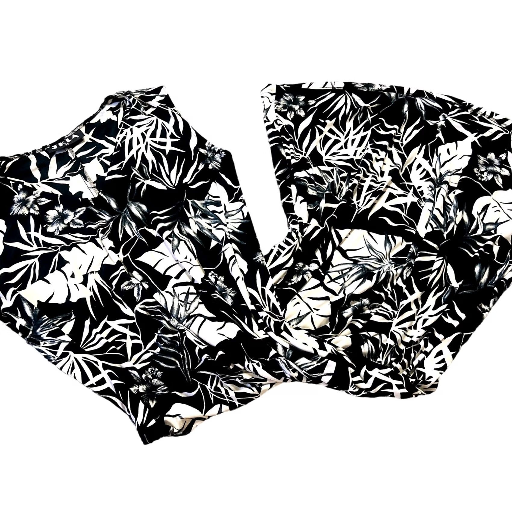 Vintage VINTAGE JKLA Black/White Botanical Print Sleeveless Midi Shift Dress Women 2 Size XS / US 0-2 / IT 36-38 - 2 Thumbnail