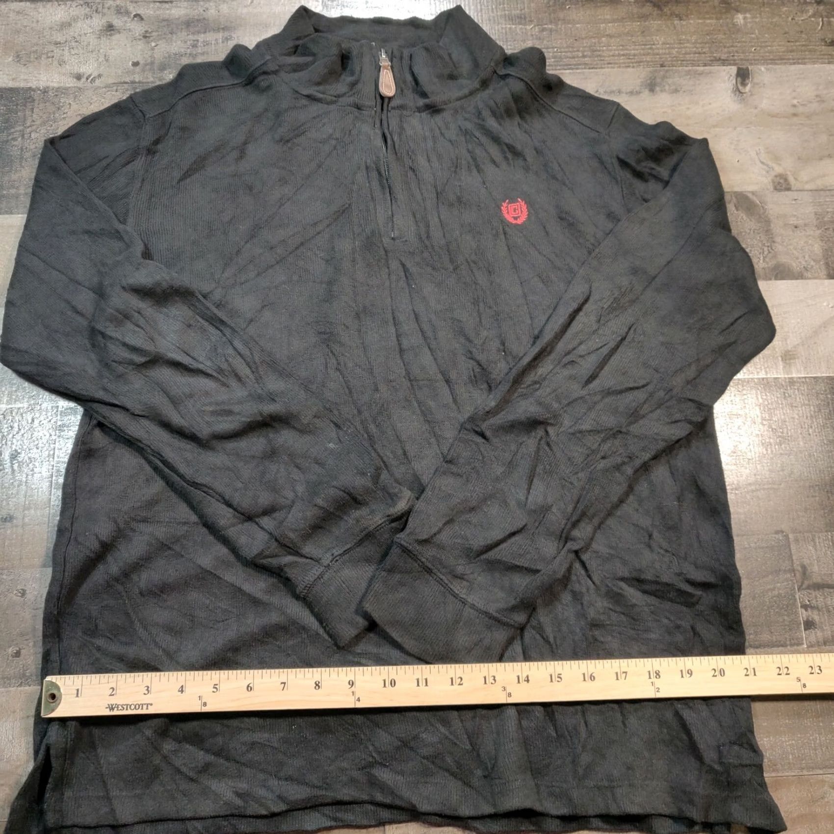 Chaps Chaps Sweater Black Pullover 1/4 Zip Long Sleeve Cotton Knit Logo Crest XL Women Size XL / US 12-14 / IT 48-50 - 6 Thumbnail
