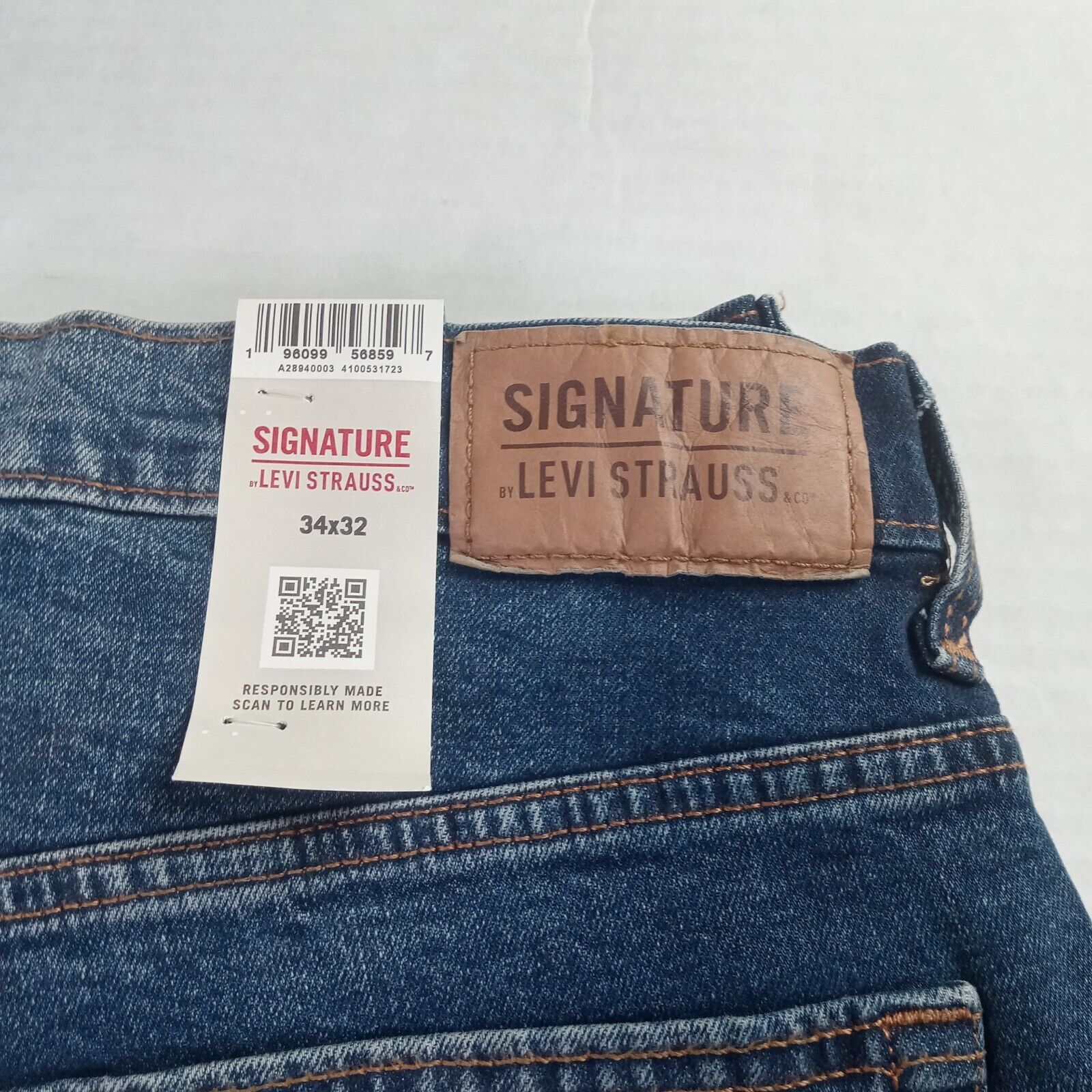 Levi's Signature By Levi's Loose Jeans Men's 34x32 Blue Denim Flex Size US 34 / EU 50 - 2 Thumbnail