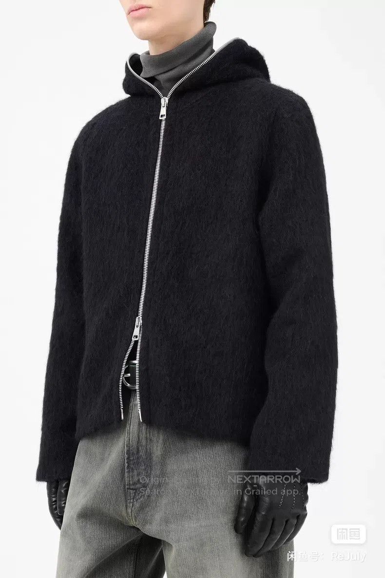 Our Legacy Our Legacy Black Mohair Hooded Zip-Up Jacket Size US M / EU 48-50 / 2 - 8 Thumbnail