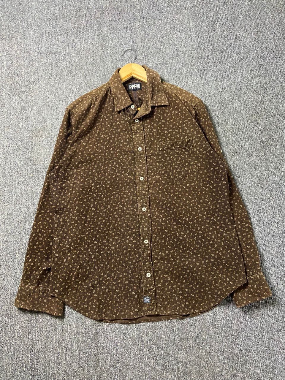 PPFM PPFM Corduroy Shirt with Small Floral Print (201) Size US M / EU 48-50 / 2 - 1 Thumbnail