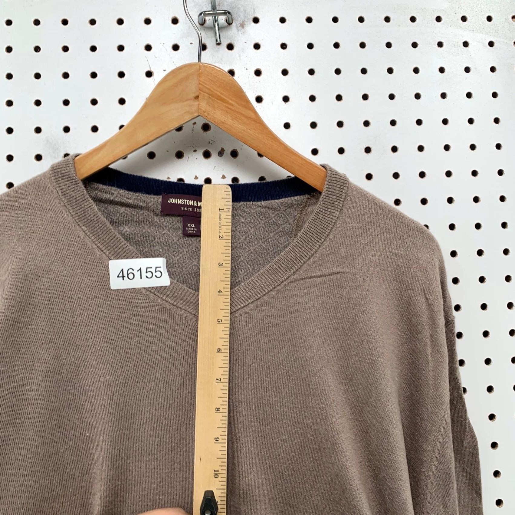 Johnston & Murphy Johnston & Murphy Silk Blend Sweater Mens 2XL Brown V Neck Lightweight Alpaca Size US XXL / EU 58 / 5 - 7 Thumbnail