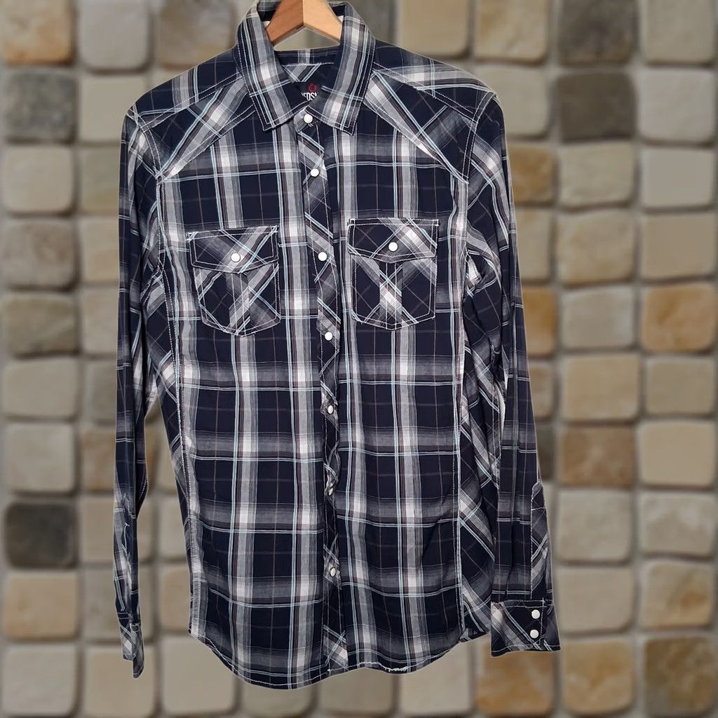 Vintage VINTAGE Red Snap Clothing Company Western Shirt Pair Men Medium Plaid Red Blue Ranch NEW Size US M / EU 48-50 / 2 - 1 Thumbnail
