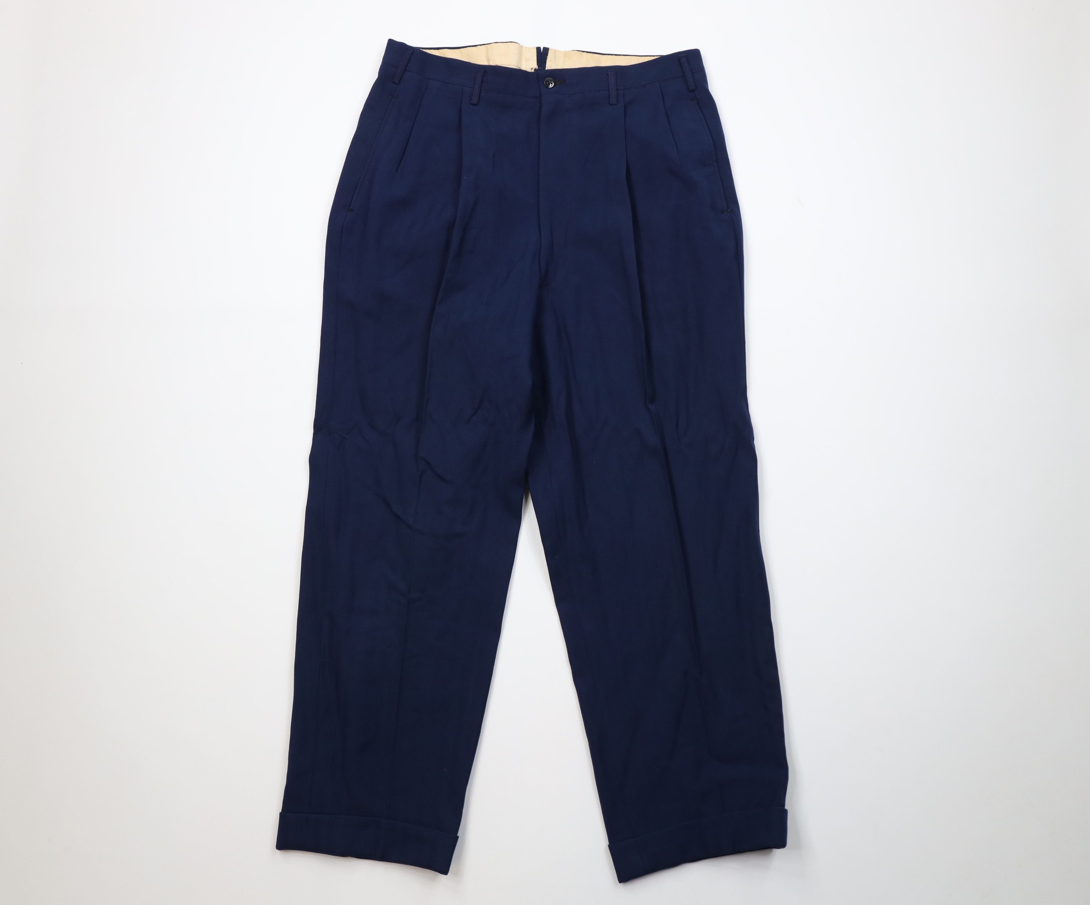 Vintage 50s Hollywood Regency Gabardine Herringbone Pants