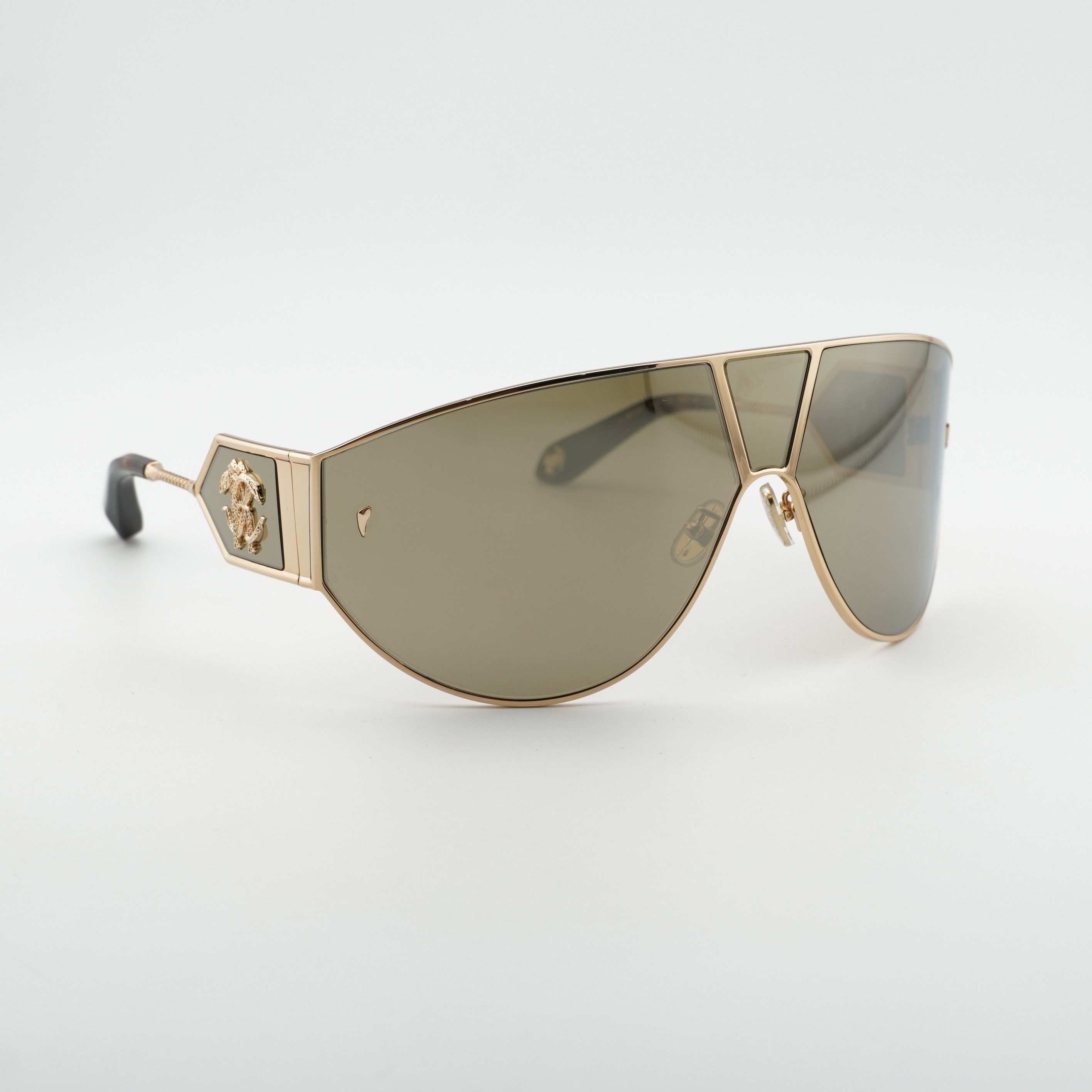 Roberto Cavalli Roberto Cavalli SRC093 300G Sunglasses Gold Shield Frame Size ONE SIZE - 6 Thumbnail
