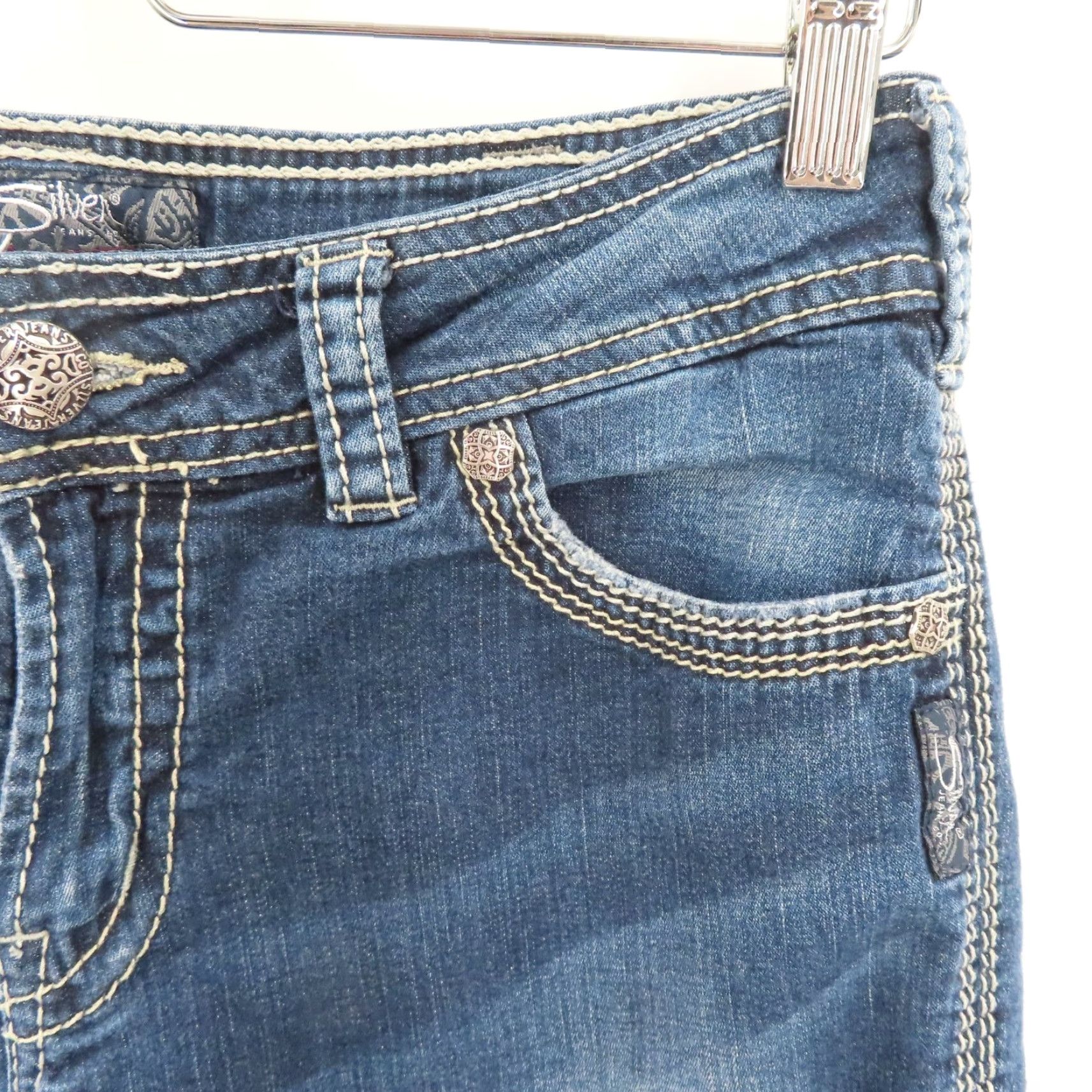 Silver Jeans Co. Silver Jeans Capri Denim Blue Jeans Suki Surplus 30 Womens Cotton Denim Capri Jeans 5-Pocket Design Blue Size 30" / US 8 / IT 44 - 4 Thumbnail