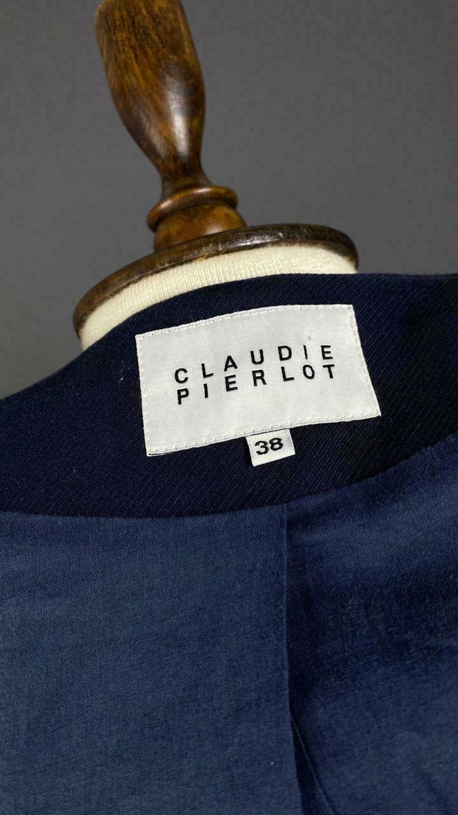 Designer Ladies Claudie Pierlot Navy Snap Blazer Jacket Size 38 Size M / US 6-8 / IT 42-44 - 6 Thumbnail