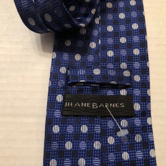 Jhane Barnes JHANE Barnes men's new blue silk tie 3 3/4" X 65" Size ONE SIZE - 4 Thumbnail